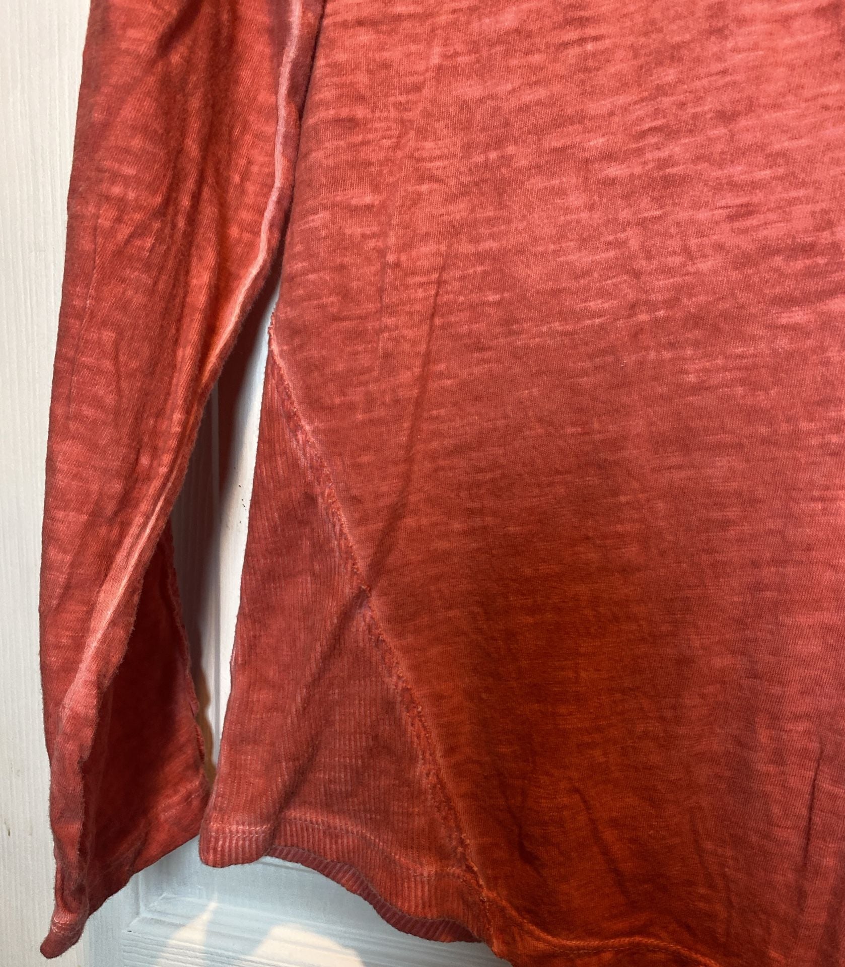 Vintage vibe Long Sleeve Coral Pink Crochet /Lace Button Front Top ..., 4