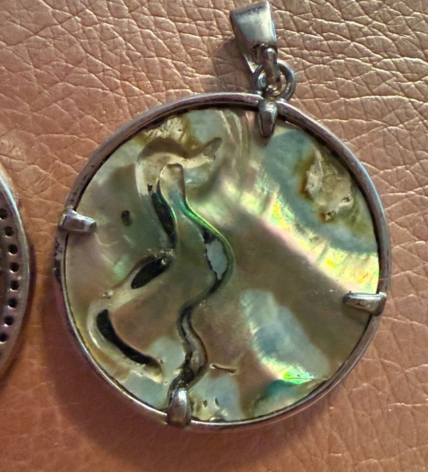Tree Of Life Pendants Set of 2 Crystal And Abalone Shell S925ale 8