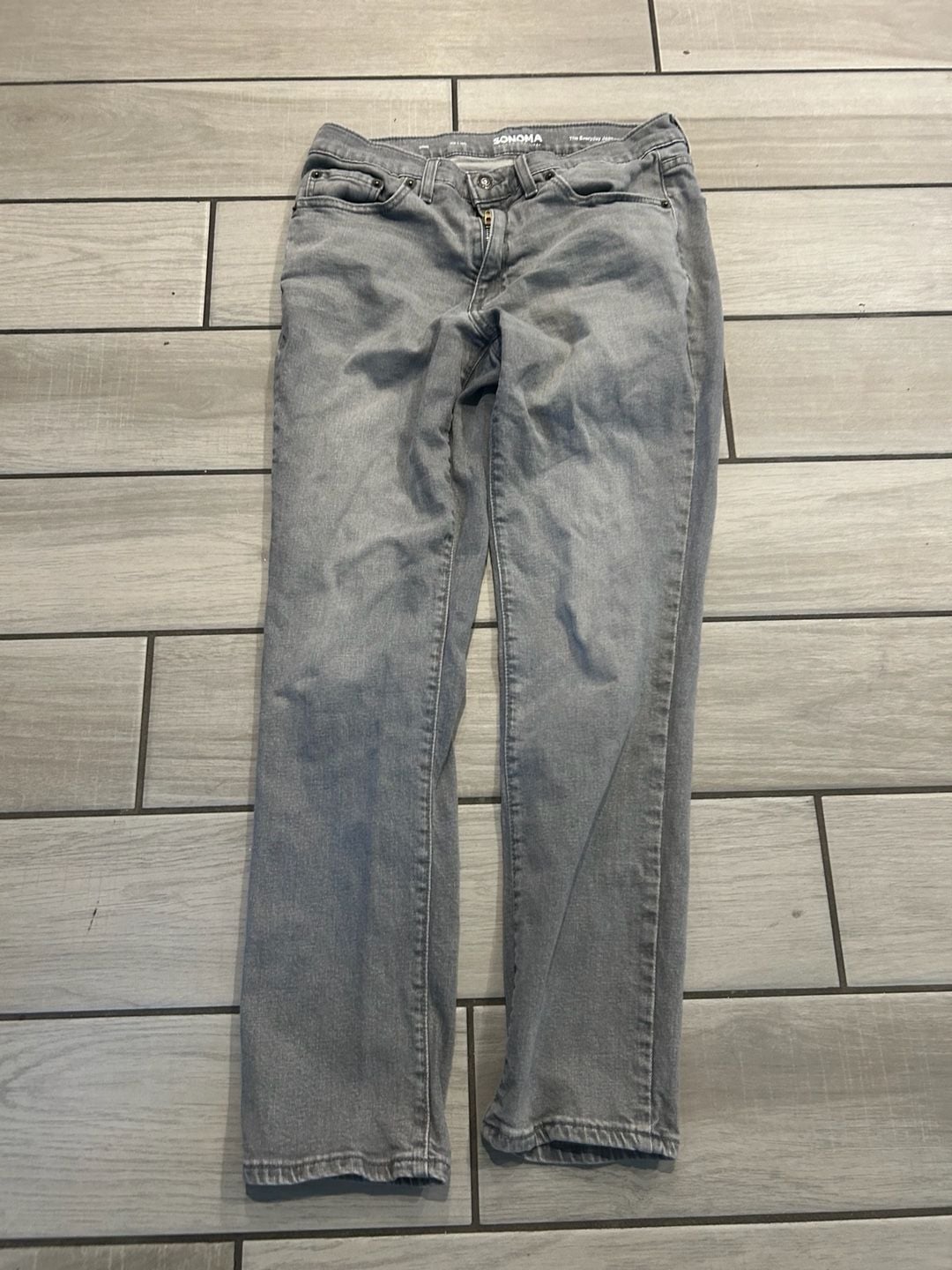 Sonoma The Everyday Jean Slim 32x30 Gray Denim Pants 2