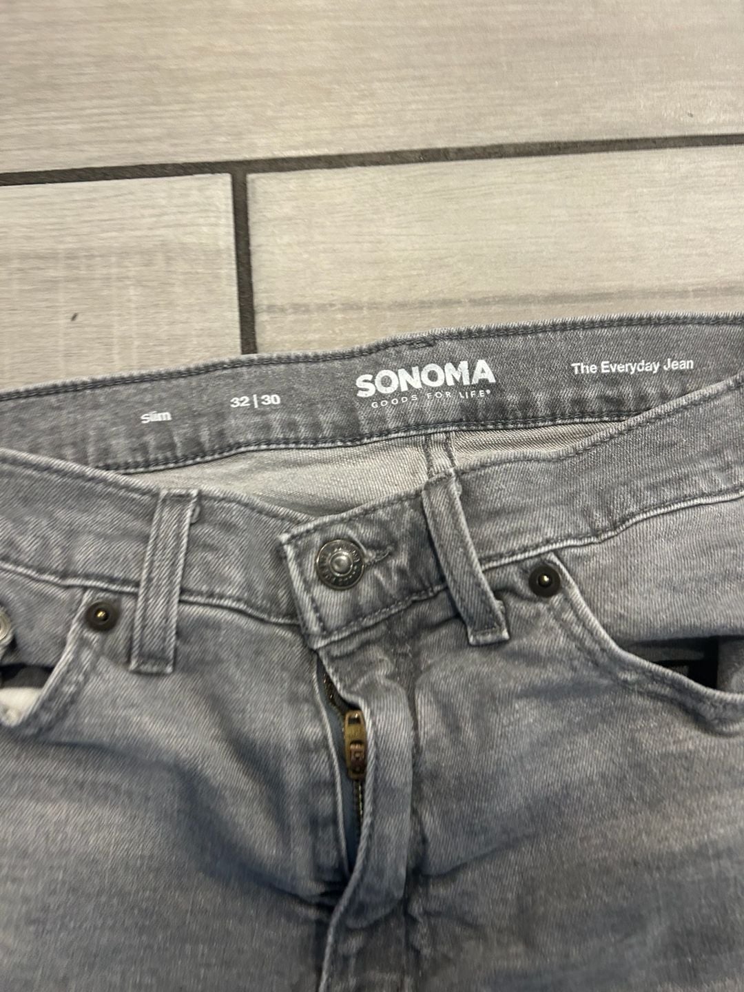 Sonoma The Everyday Jean Slim 32x30 Gray Denim Pants 3