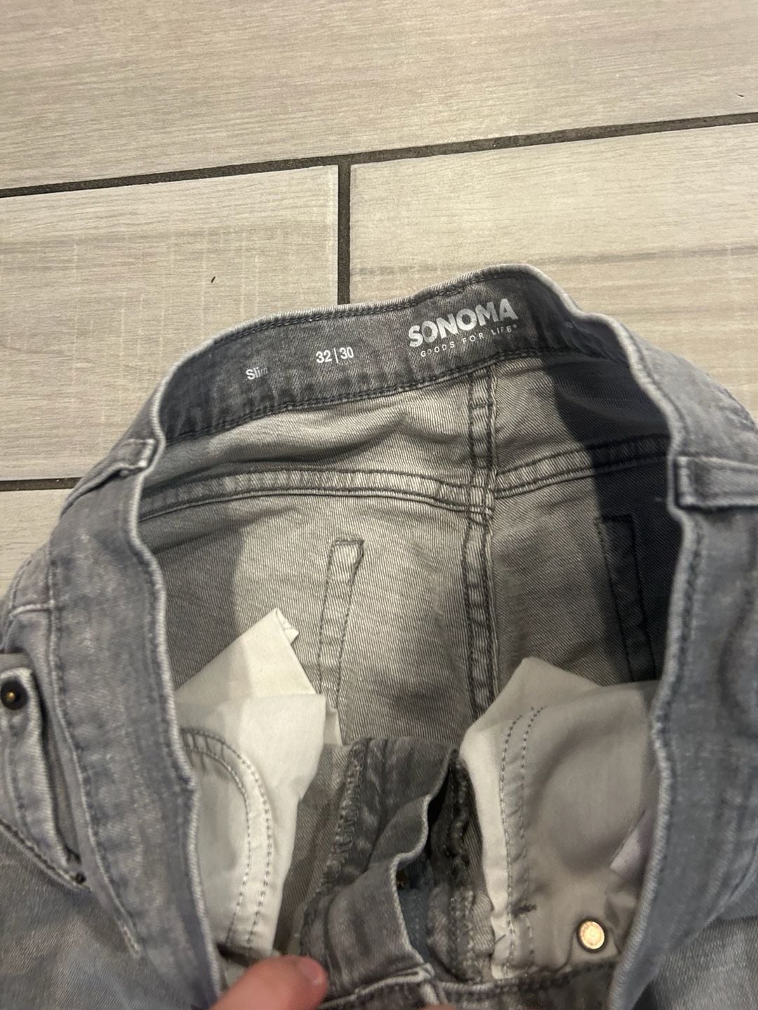 Sonoma The Everyday Jean Slim 32x30 Gray Denim Pants 5