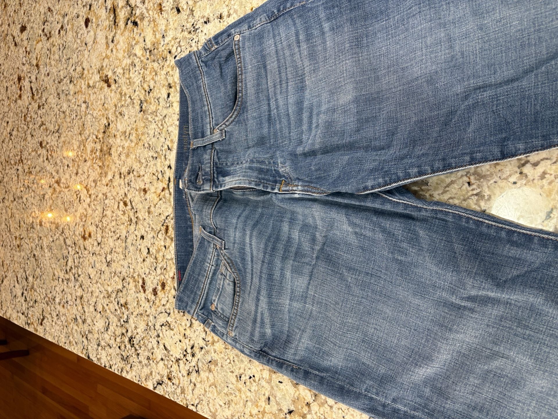 7 For All Mankind Austyn Size 31 Blue Denim Relaxed Straight Jeans 6