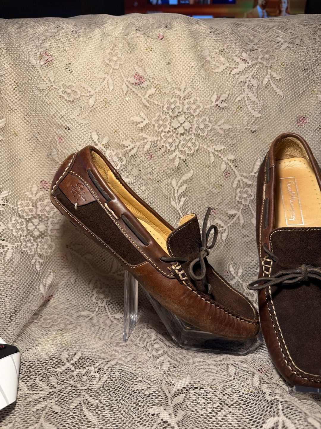 LUS 7 Ernest Hemingway Driving Loafers Size 9 M Brown Leather Suede 3
