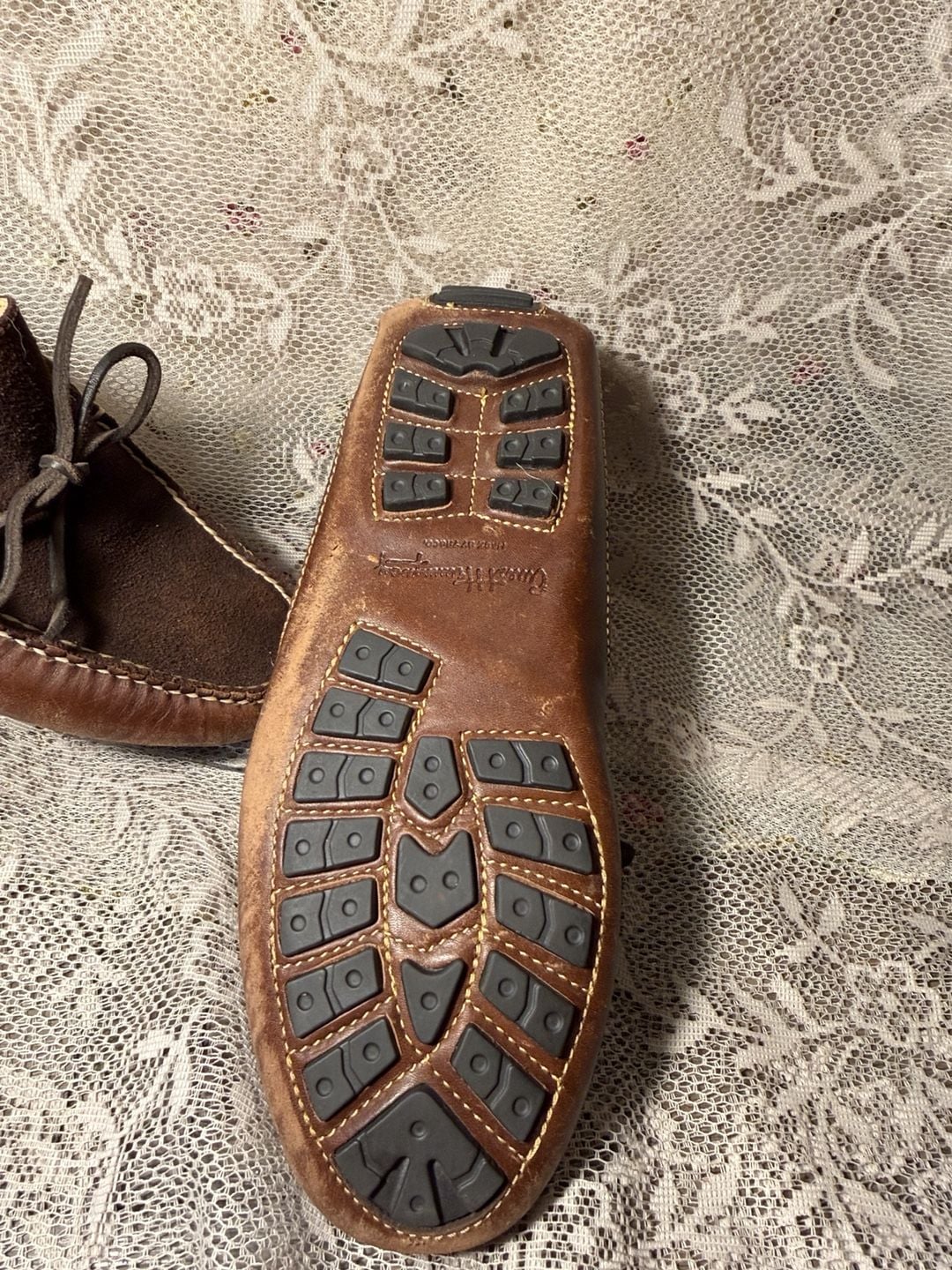 LUS 7 Ernest Hemingway Driving Loafers Size 9 M Brown Leather Suede 4