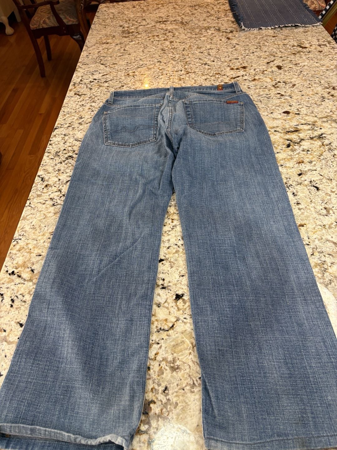 7 For All Mankind Austyn Size 31 Blue Denim Relaxed Straight Jeans 9