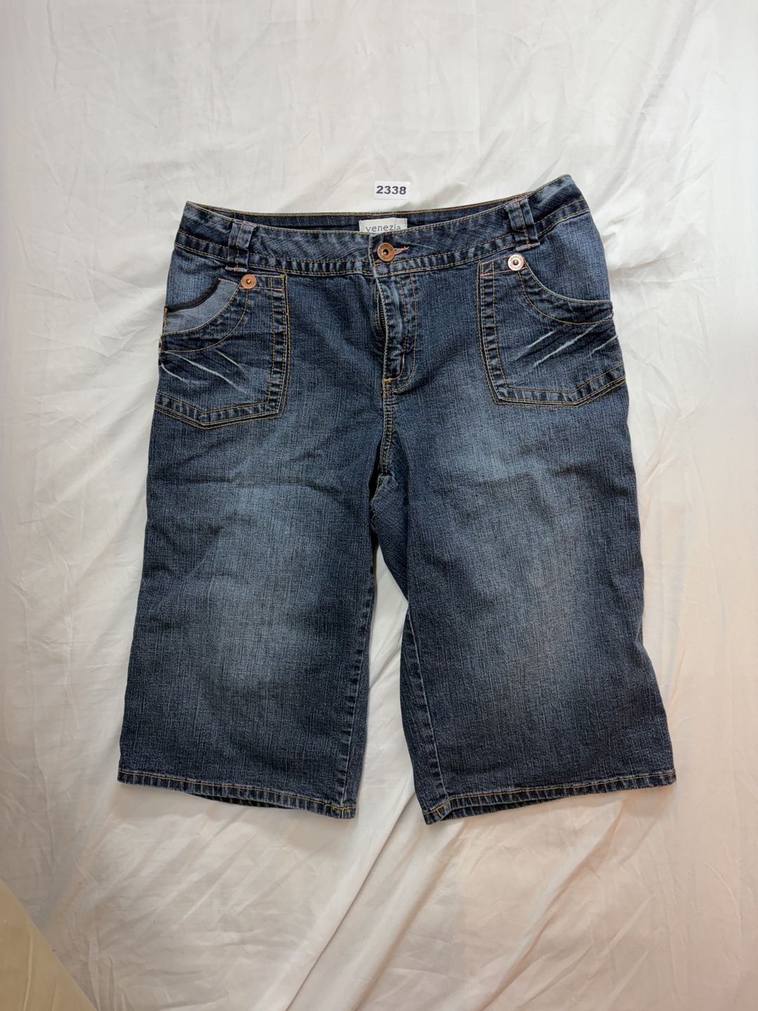 Venezia Denim Shorts Size 16 Blue Cotton Blend 2