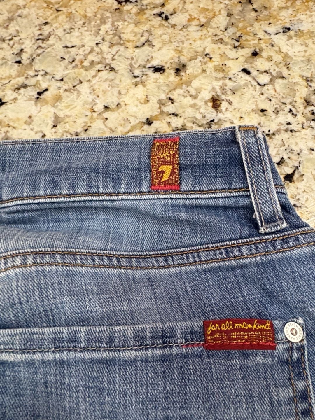 7 For All Mankind Austyn Size 31 Blue Denim Relaxed Straight Jeans 11