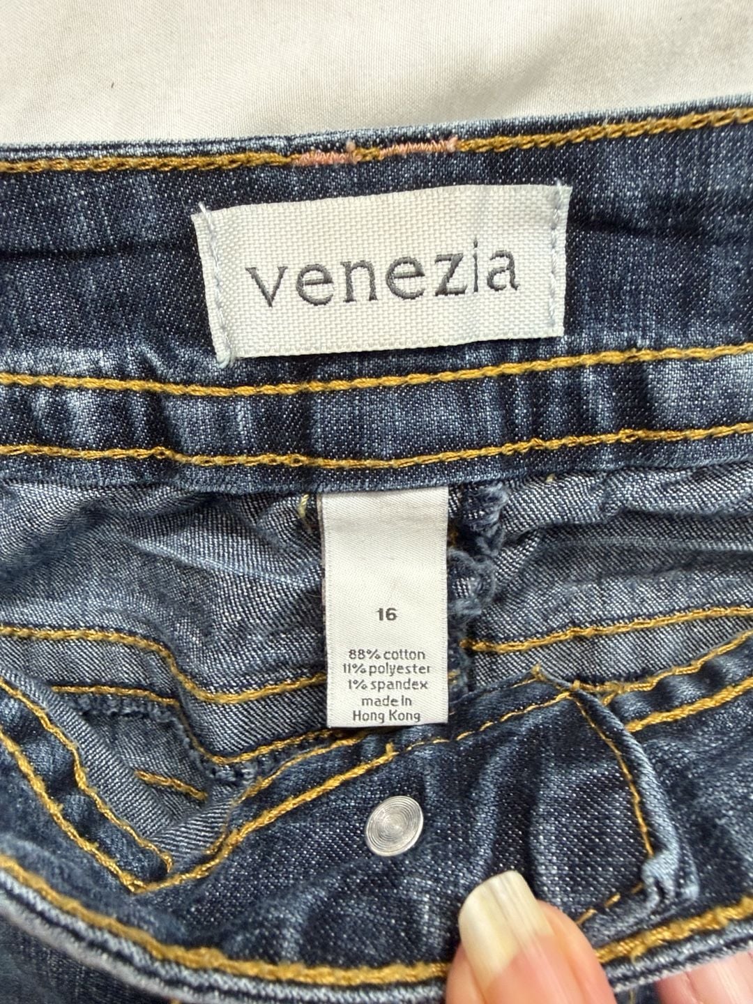 Venezia Denim Shorts Size 16 Blue Cotton Blend 3