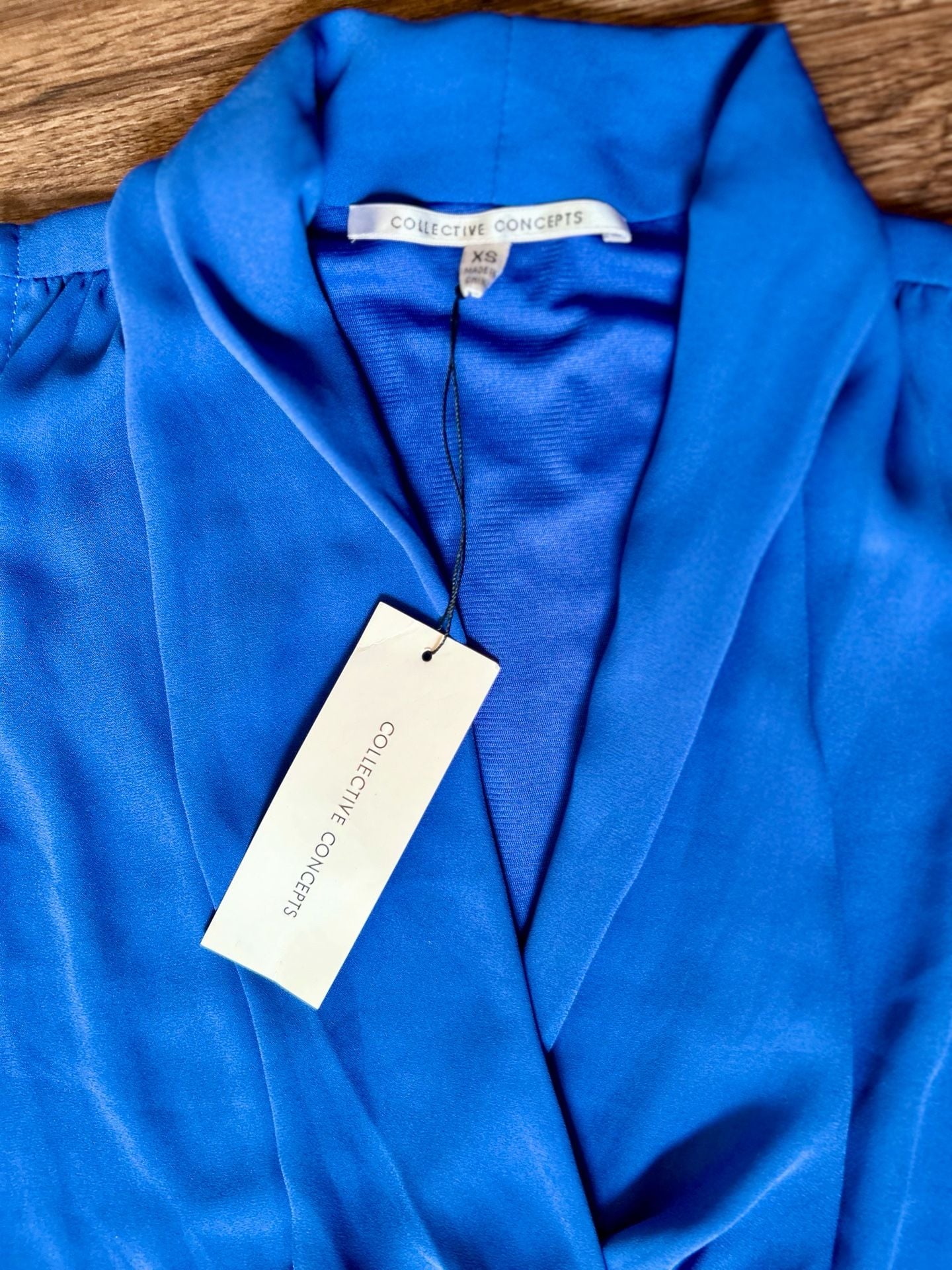 Collective Concepts Dress Size XS Royal Blue Sleeveless Cowl Neck NWT 3