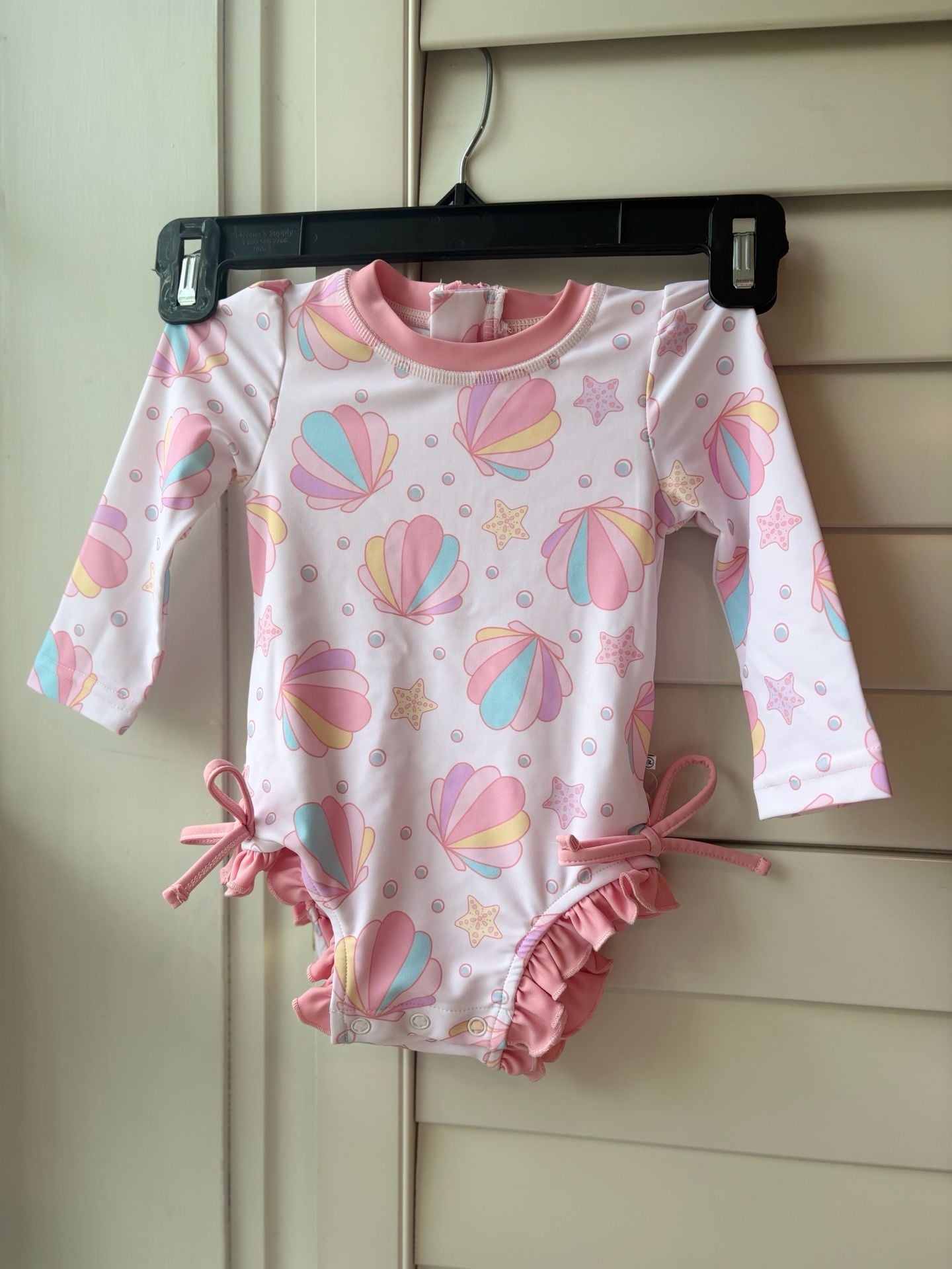 Caden Lane One Piece Ruffle Butt Beach Themed Swim Suit Baby Girl 2