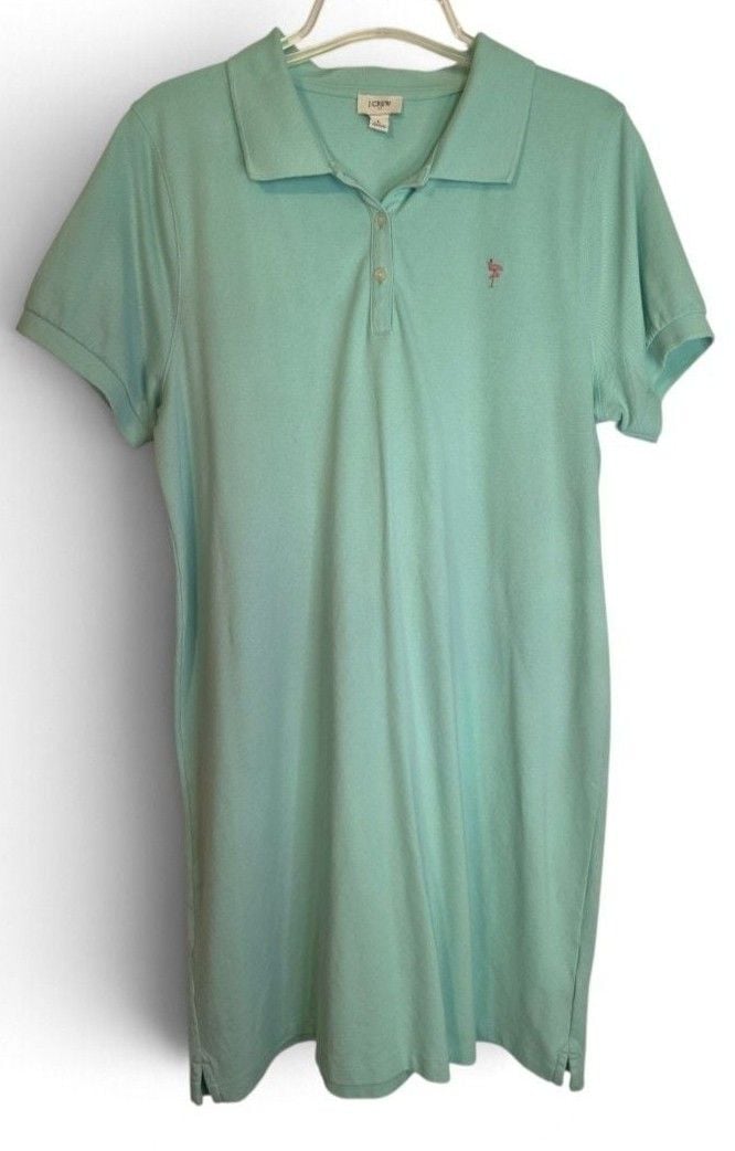 J.Crew Polo Dress Size L Mint Green Cotton Blend 3