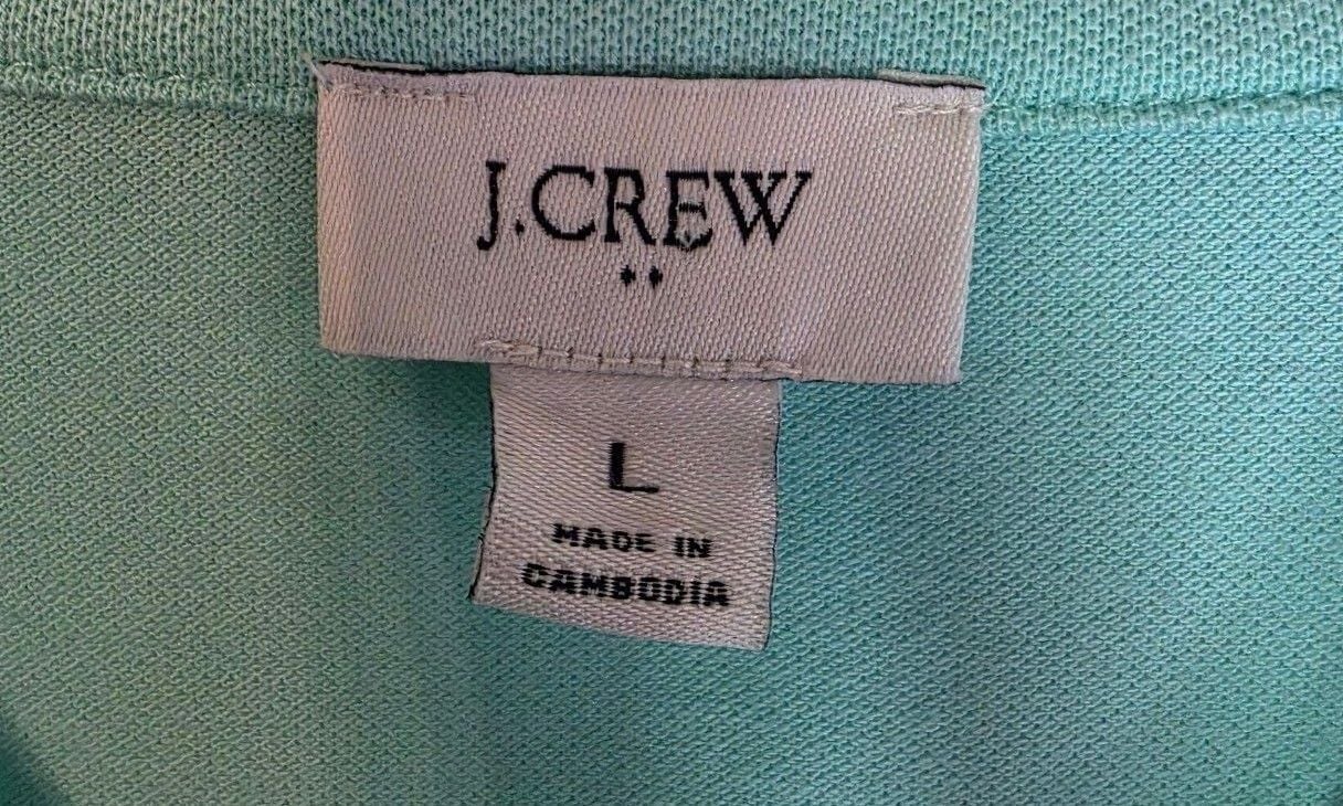 J.Crew Polo Dress Size L Mint Green Cotton Blend 5