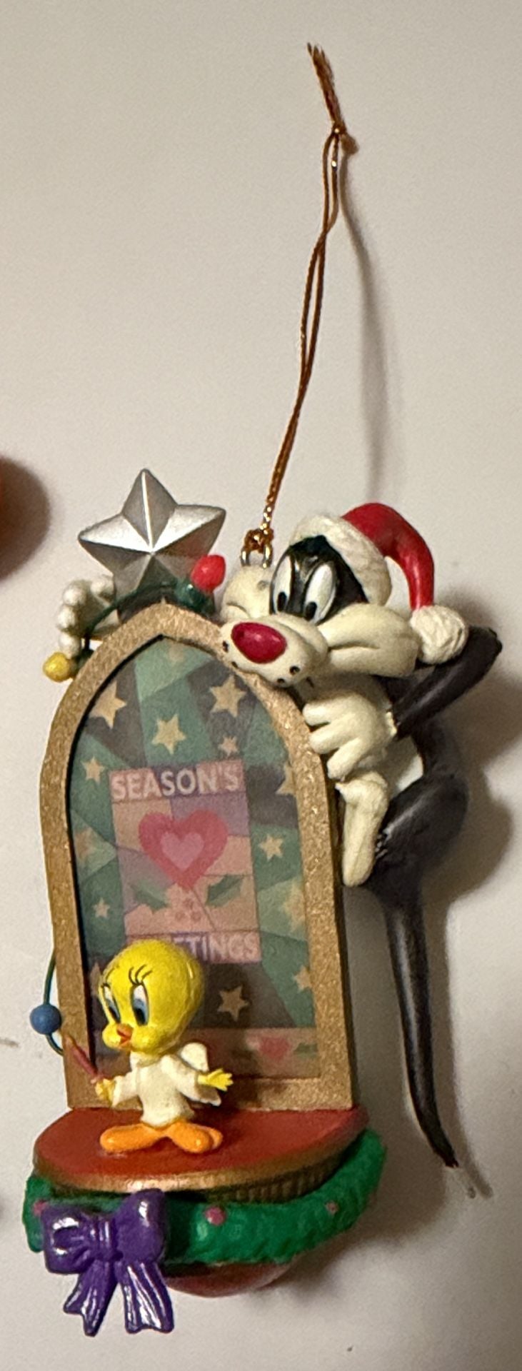 Trevco Looney Tunes Yosemite Sam Sylvester Tweety Christmas Ornaments Set of 2 2