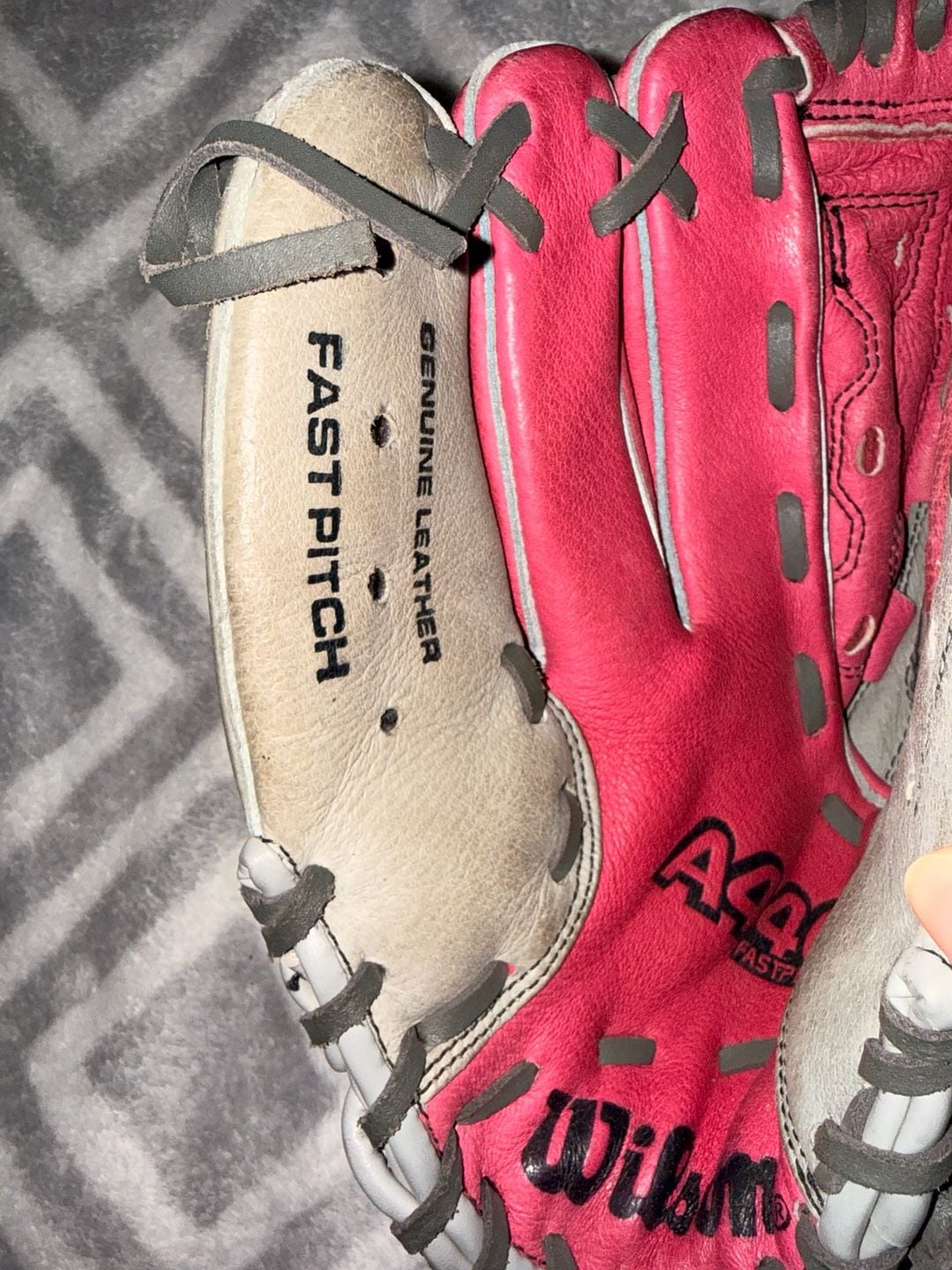 Wilson Monsta Web Fastpitch Softball Glove Pink Gray 3
