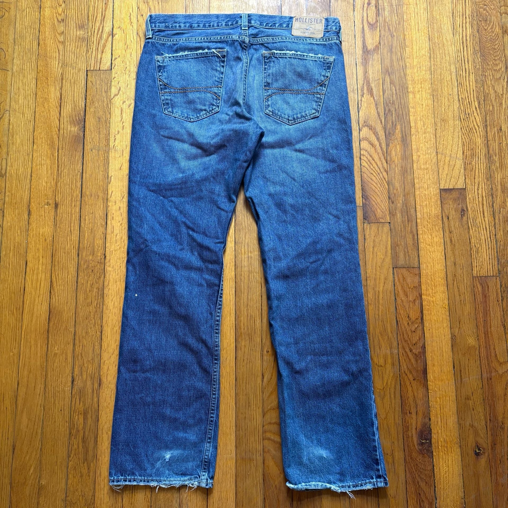 Hollister Bootcut Jeans 34x32 Blue Denim Boot Cut Distressed 7