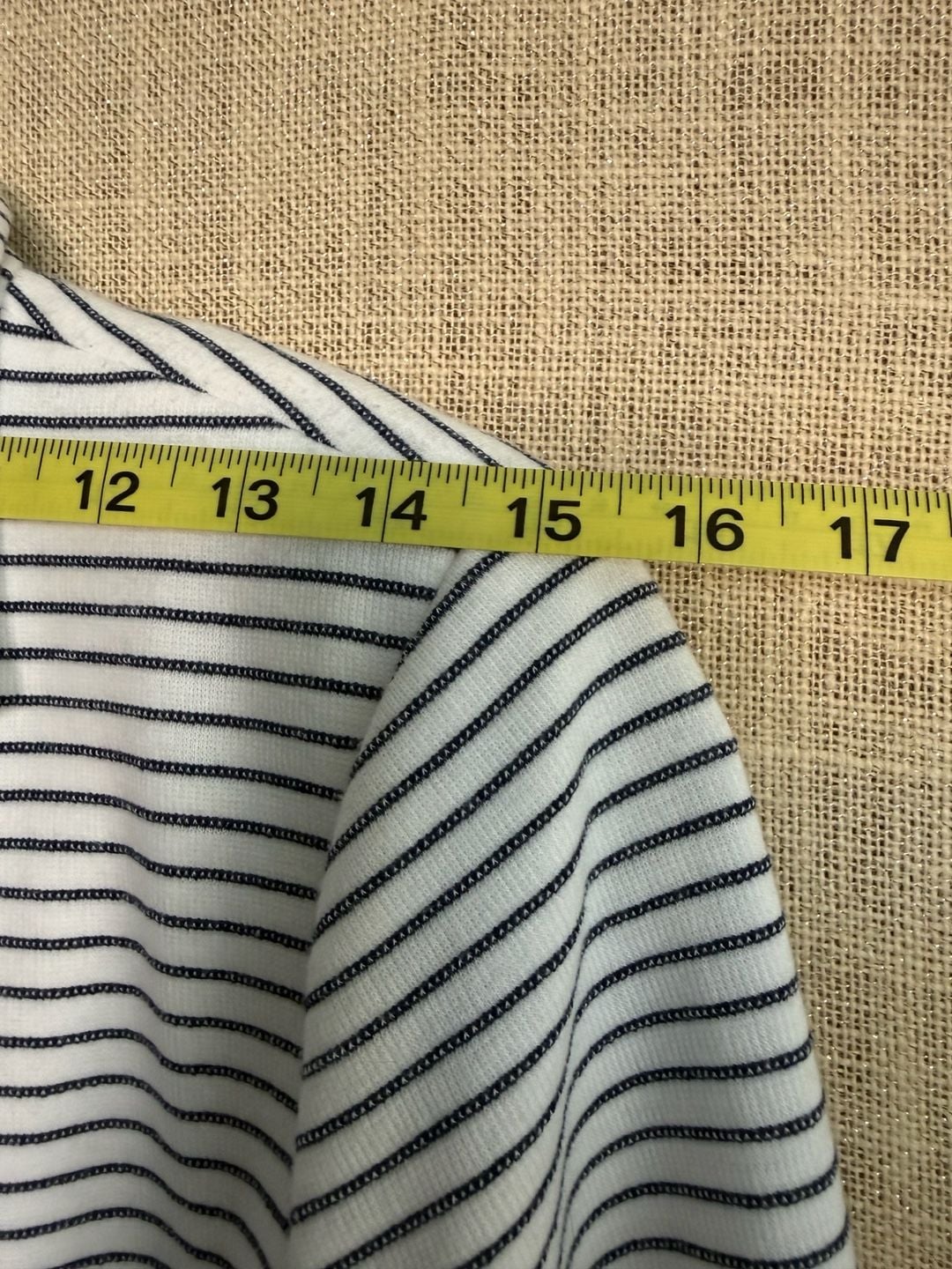 Chico's Striped Blazer Size 0 White Navy Blue One Button Jacket 8