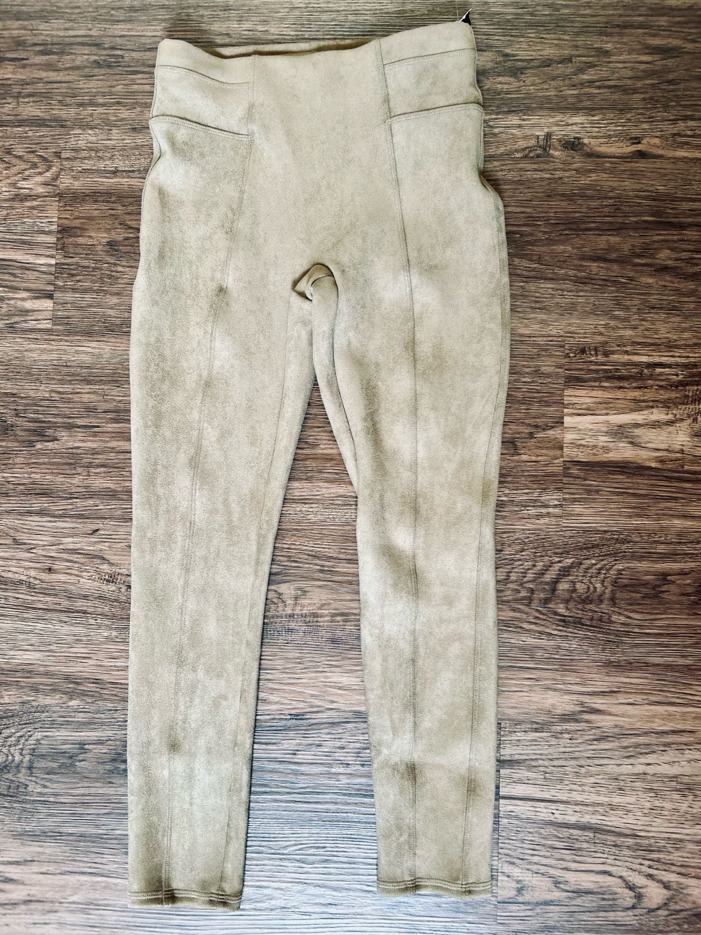 Spanx Faux Suede Leggings Size S Taupe Pull-On 2