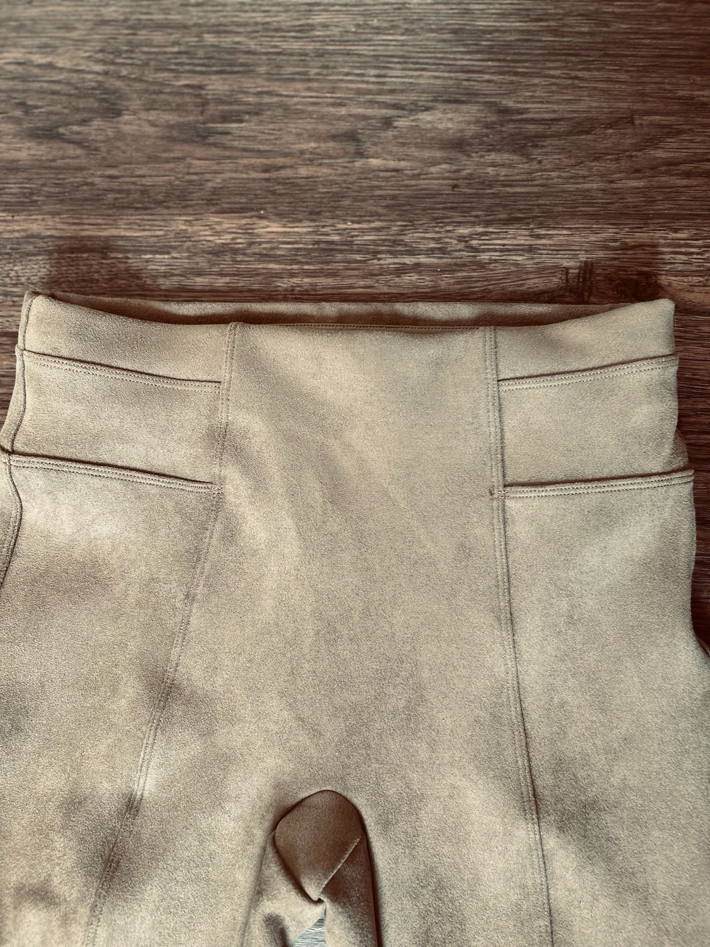 Spanx Faux Suede Leggings Size S Taupe Pull-On 3