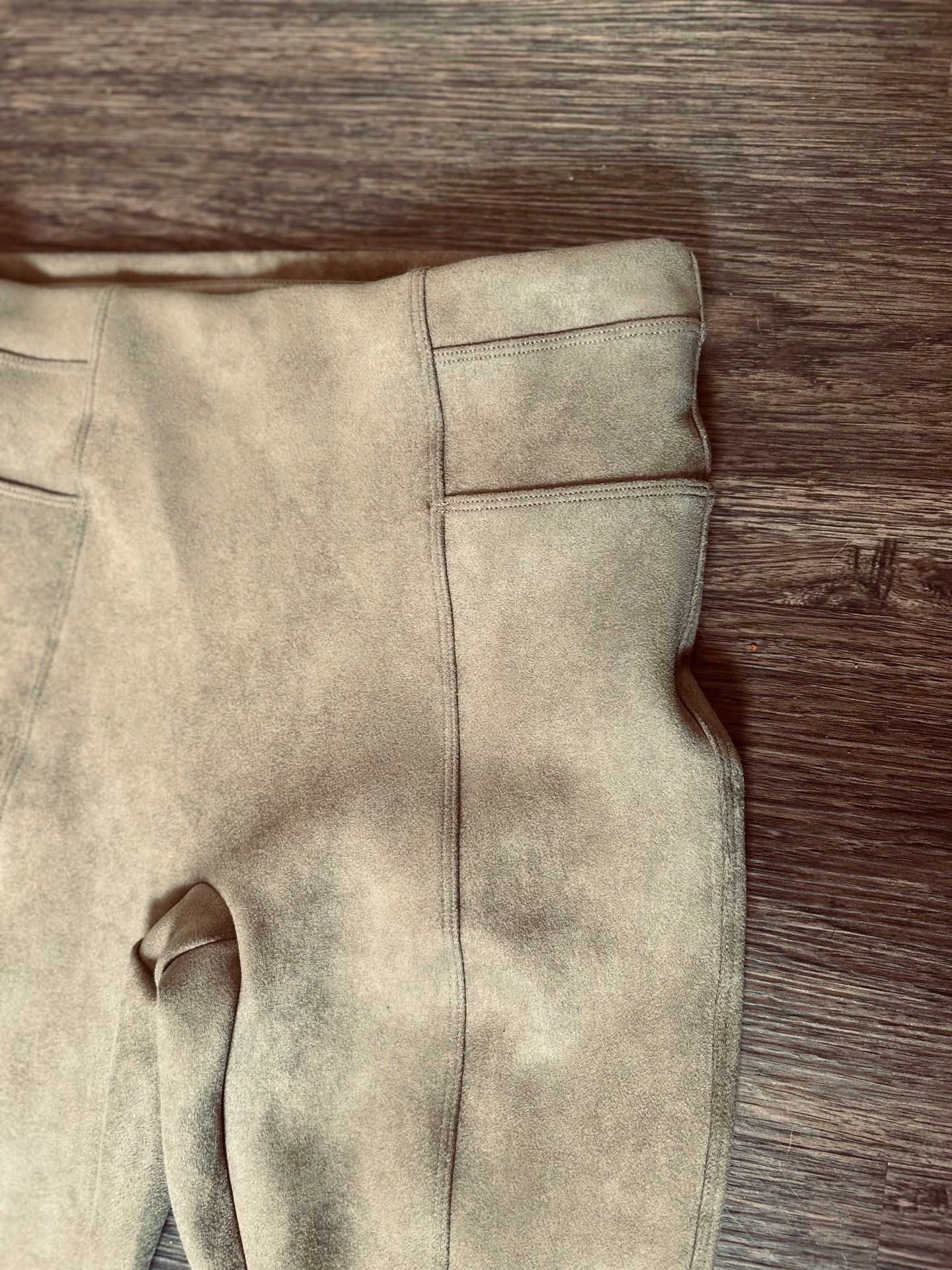 Spanx Faux Suede Leggings Size S Taupe Pull-On 4