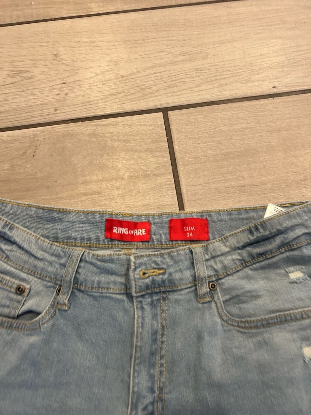 Ring of Fire Distressed Slim Denim Shorts Size 34 3