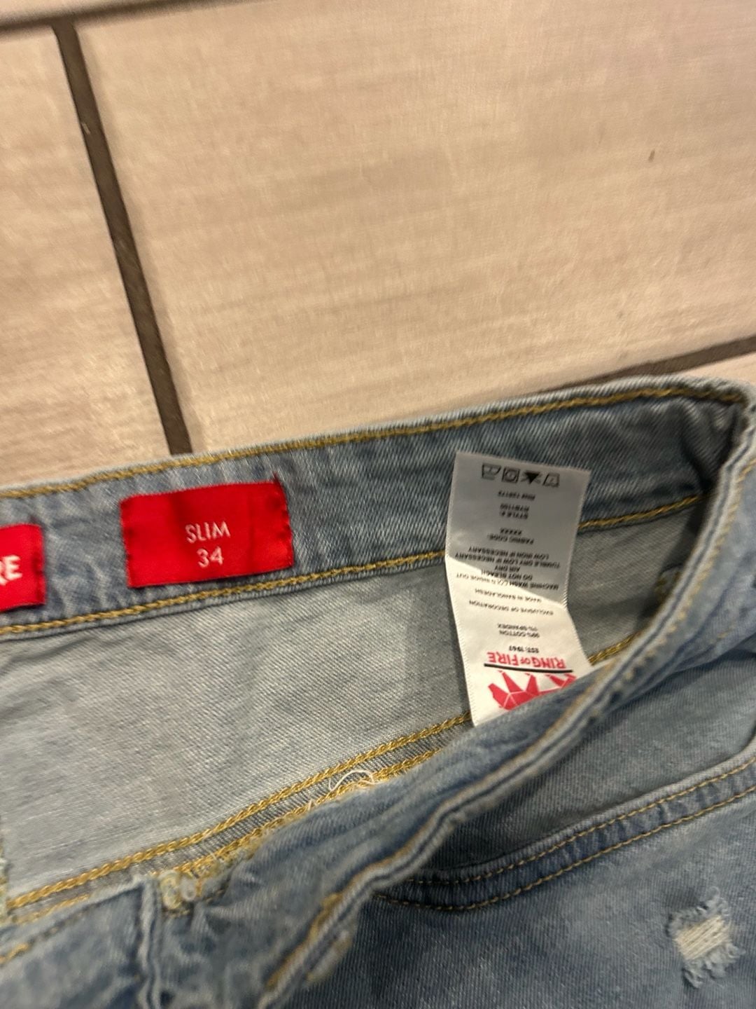 Ring of Fire Distressed Slim Denim Shorts Size 34 4