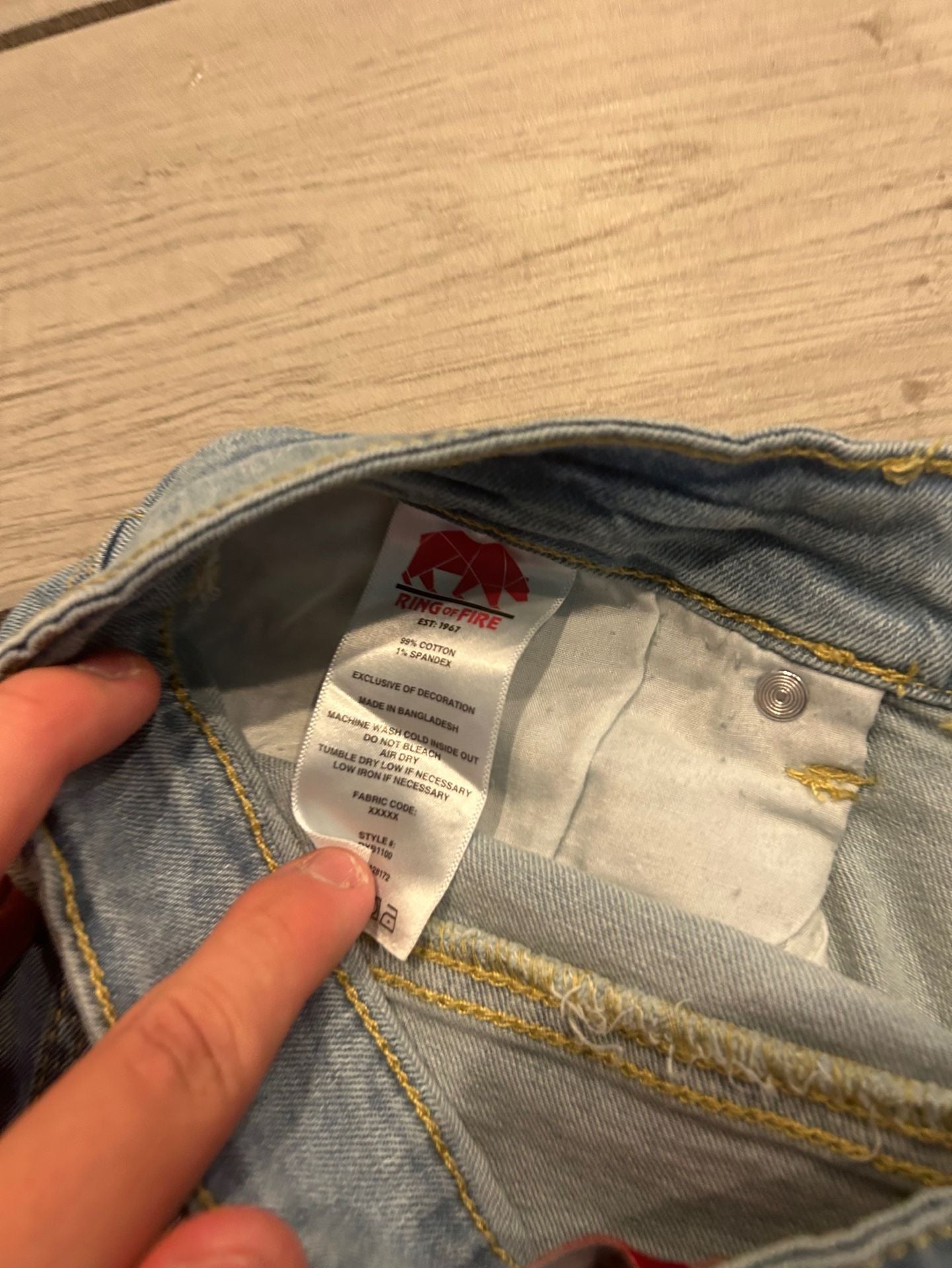 Ring of Fire Distressed Slim Denim Shorts Size 34 7