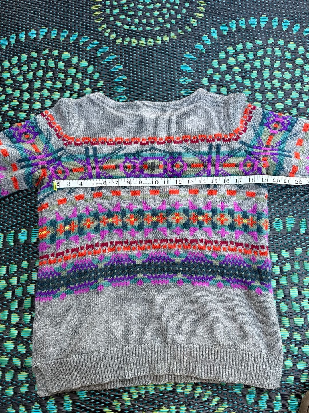 Chaps Sweater Fair Isle Knit Size S Gray Multicolored 5