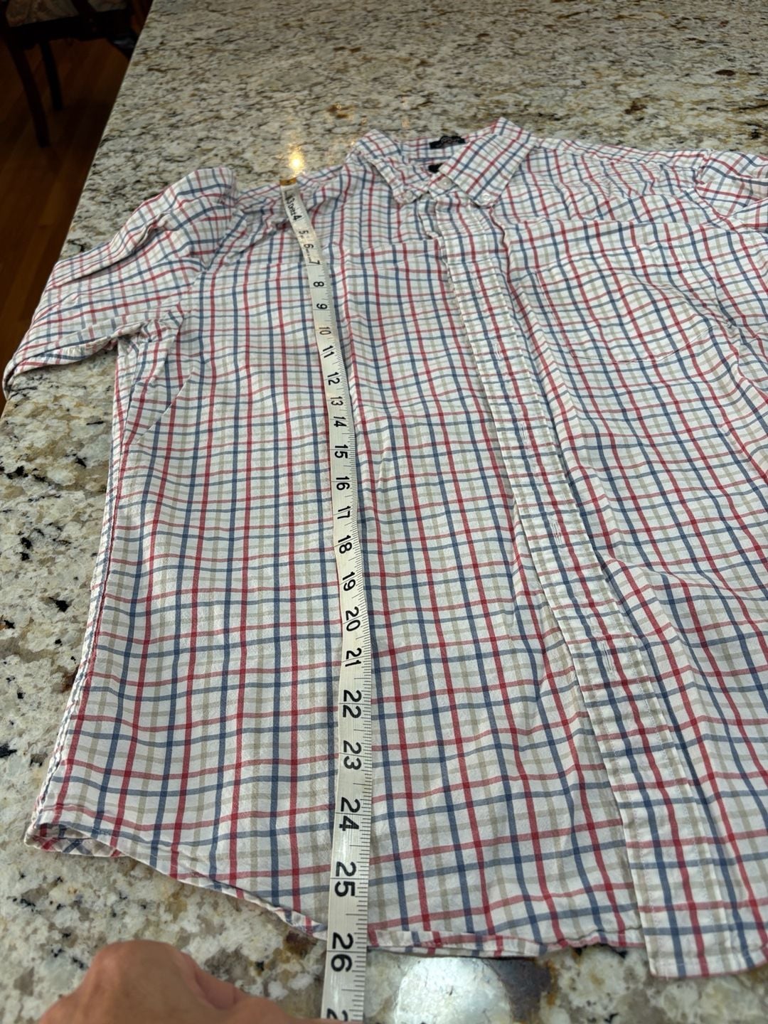 J.Crew Flex Washed Shirt Size L Red Blue Plaid Slim Untucked 4