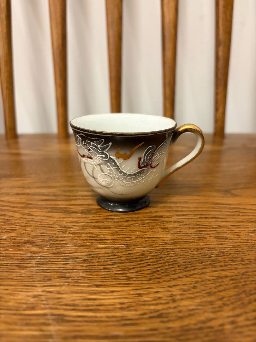 Vintage Japanese Dragon Lithopane Tea Cup Porcelain 1