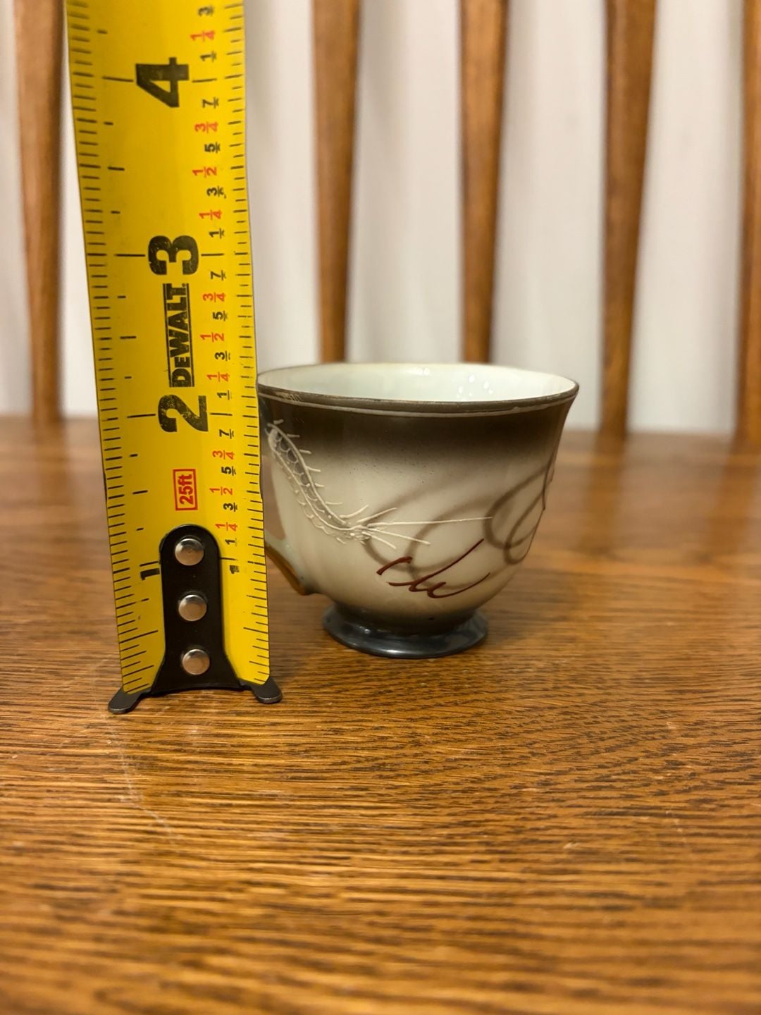 Vintage Japanese Dragon Lithopane Tea Cup Porcelain 4