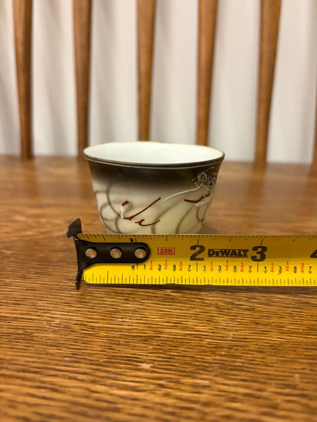 Vintage Japanese Dragon Lithopane Tea Cup Porcelain 5