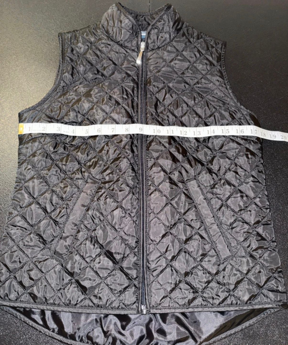 Karen Scott Quilted Vest Size PS Black Full Zip 5