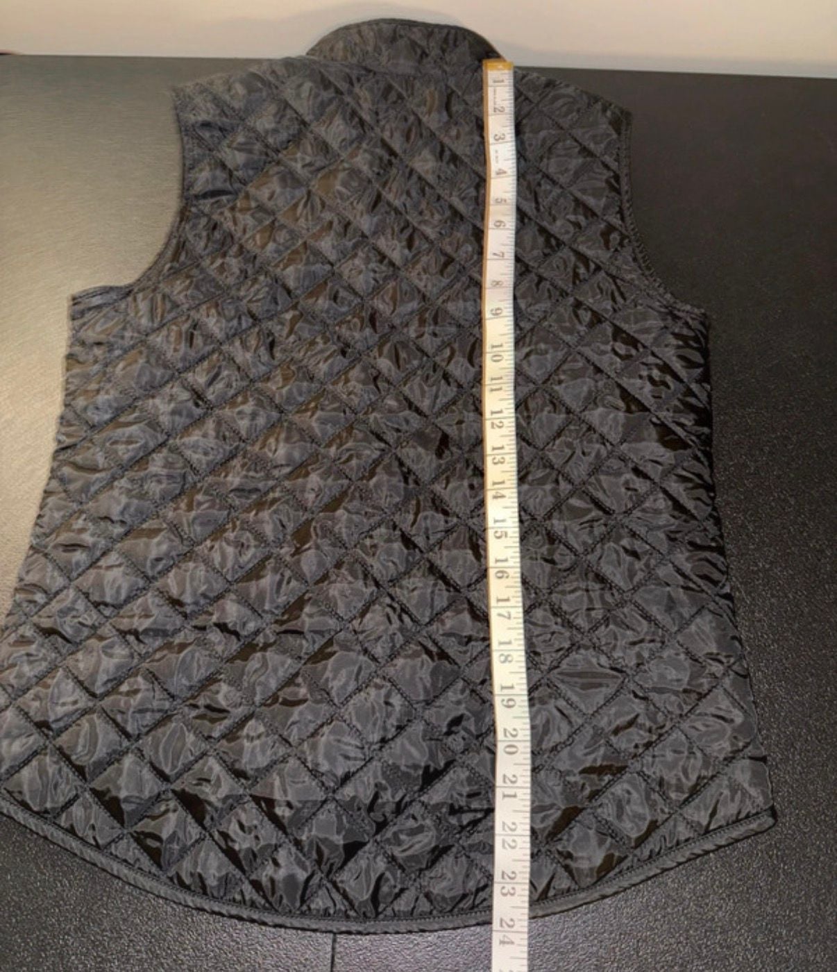 Karen Scott Quilted Vest Size PS Black Full Zip 6