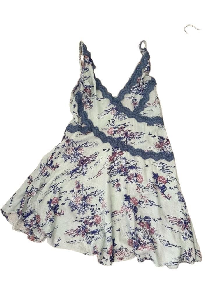 Free People Camisole Dress Size XS Floral Lace Trim Blue 5