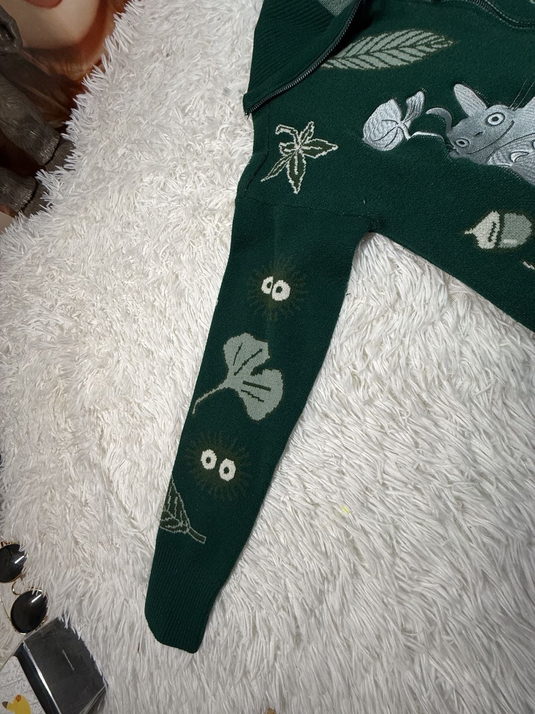 My Neighbor Totoro Zip Sweater Green Knit 5