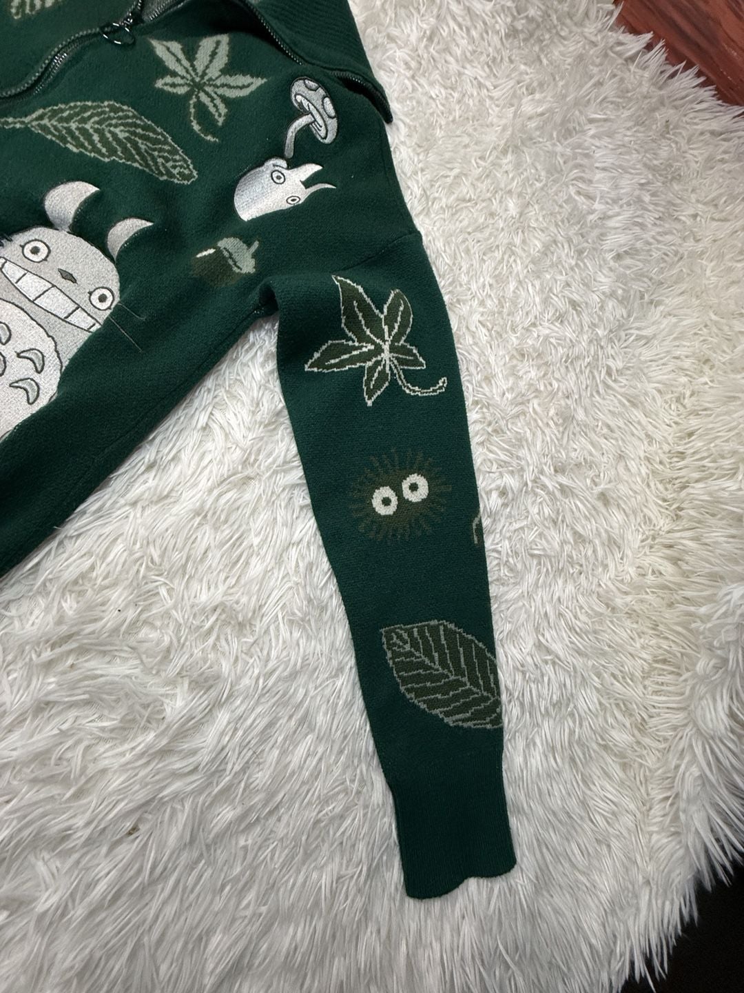 My Neighbor Totoro Zip Sweater Green Knit 6