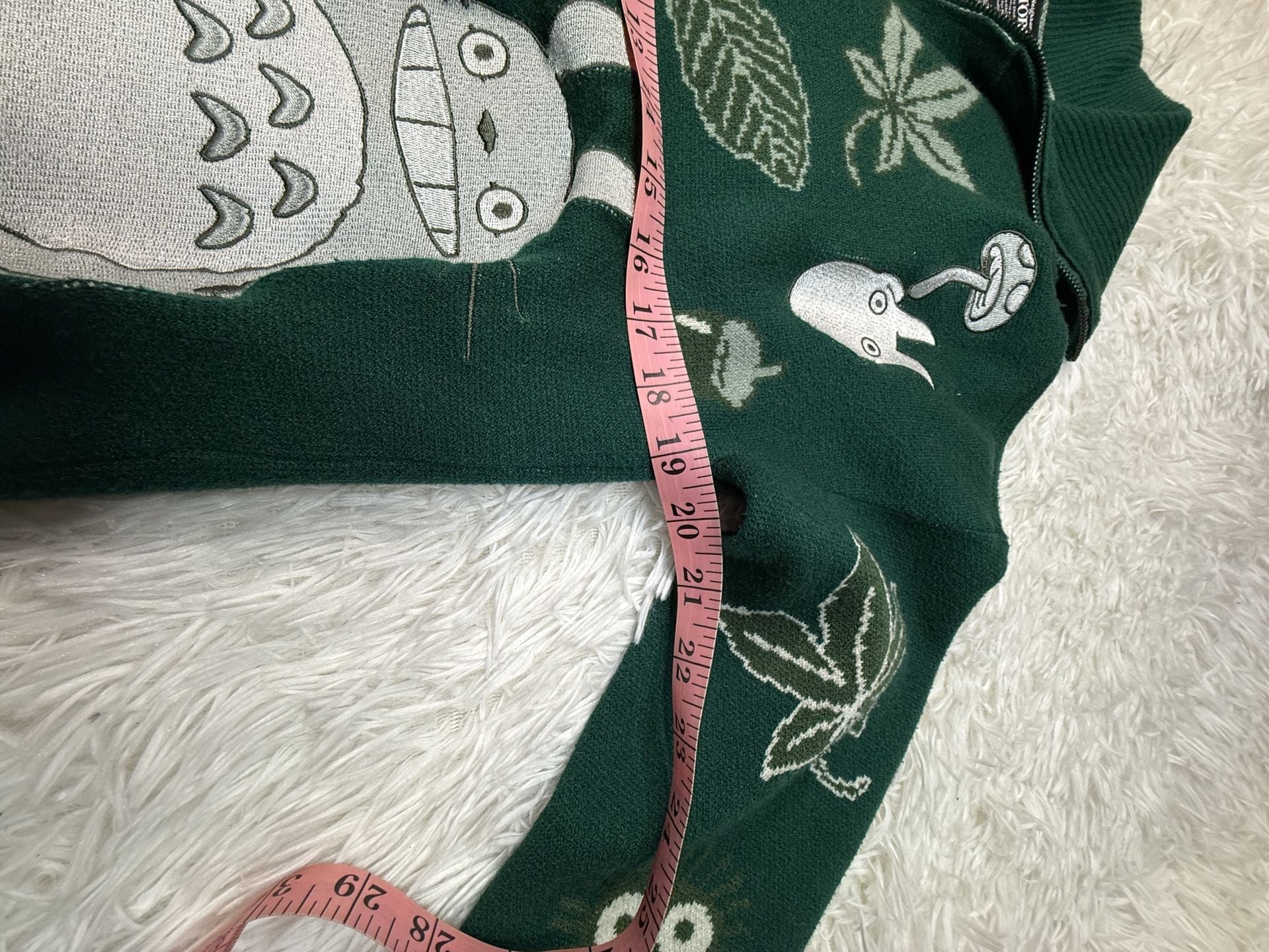 My Neighbor Totoro Zip Sweater Green Knit 7