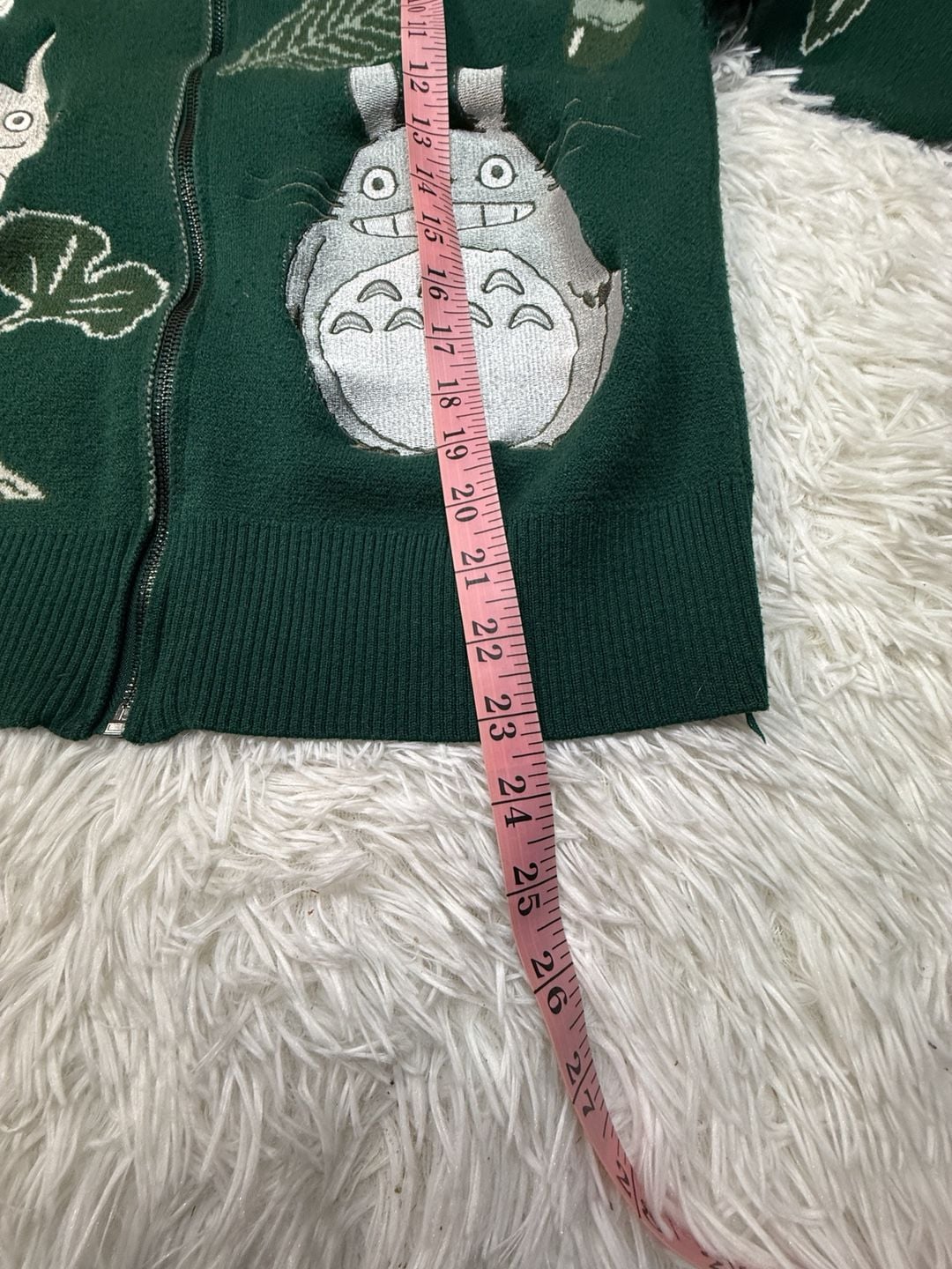 My Neighbor Totoro Zip Sweater Green Knit 8