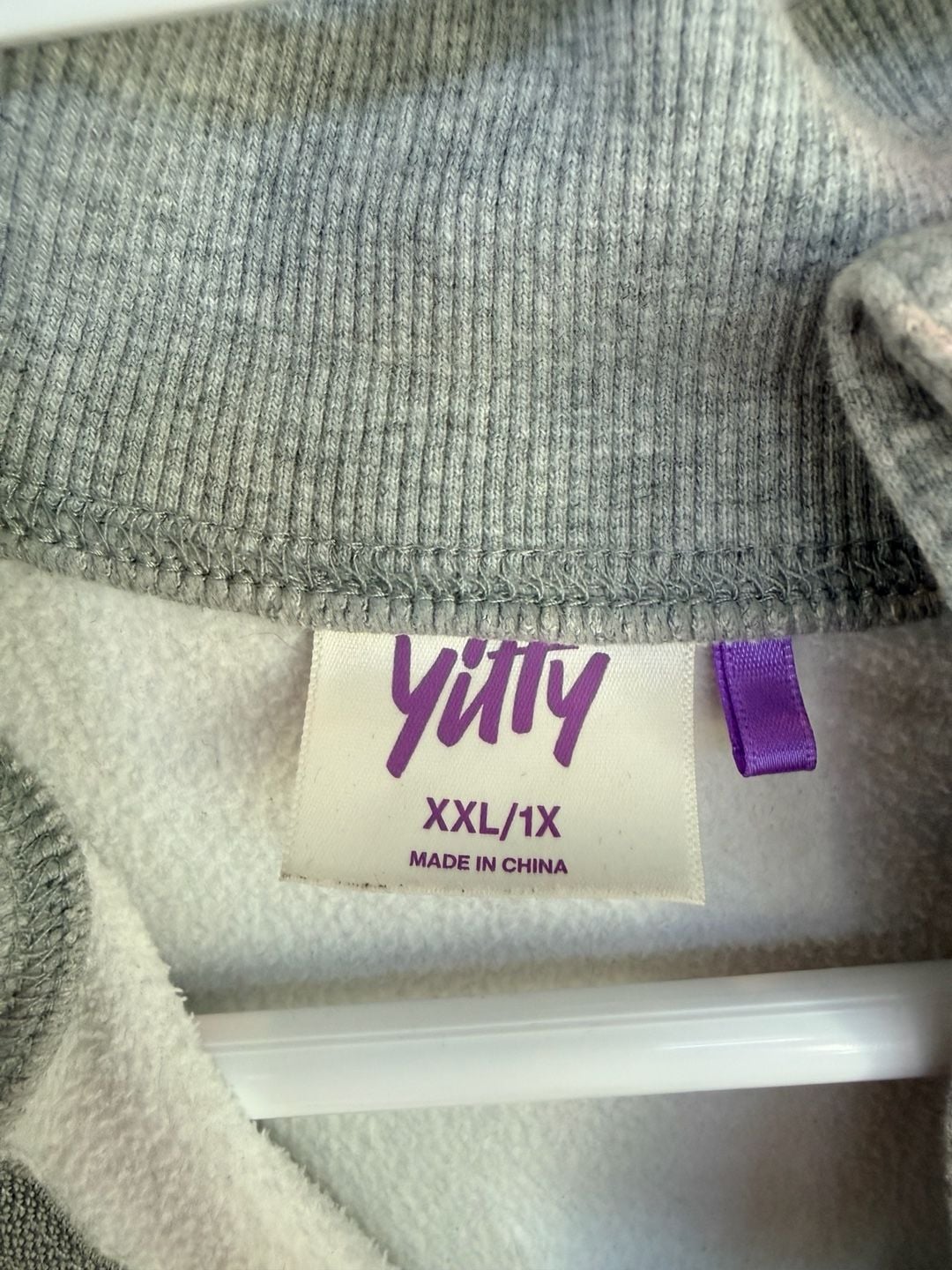 Yitty Colorblock Half-Zip Sweatshirt Size XXL/1X Gray Black Raw Hem 4
