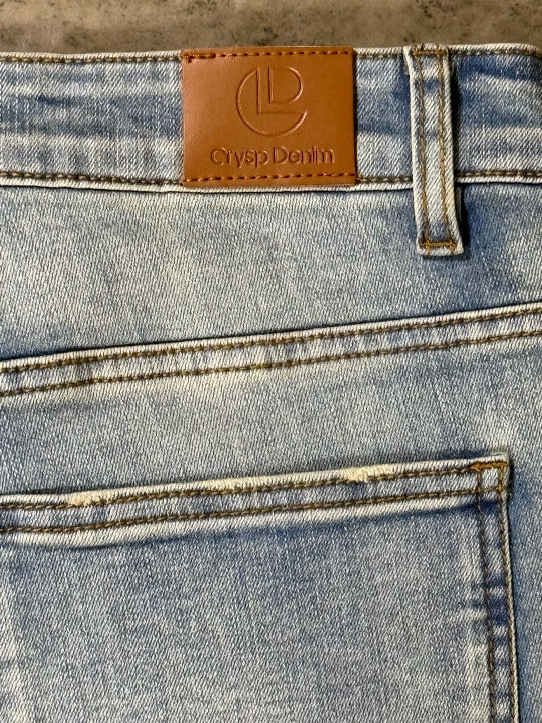 Crysp Denim Skinny Jeans Size 34 Light Wash Distressed 6