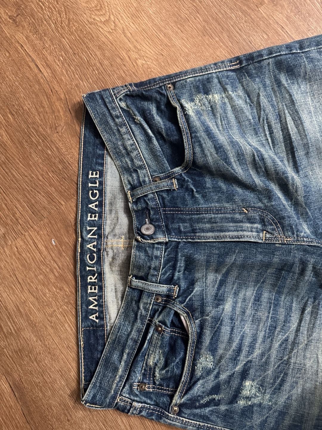 American Eagle Denim Jeans Blue Distressed Bootcut 3