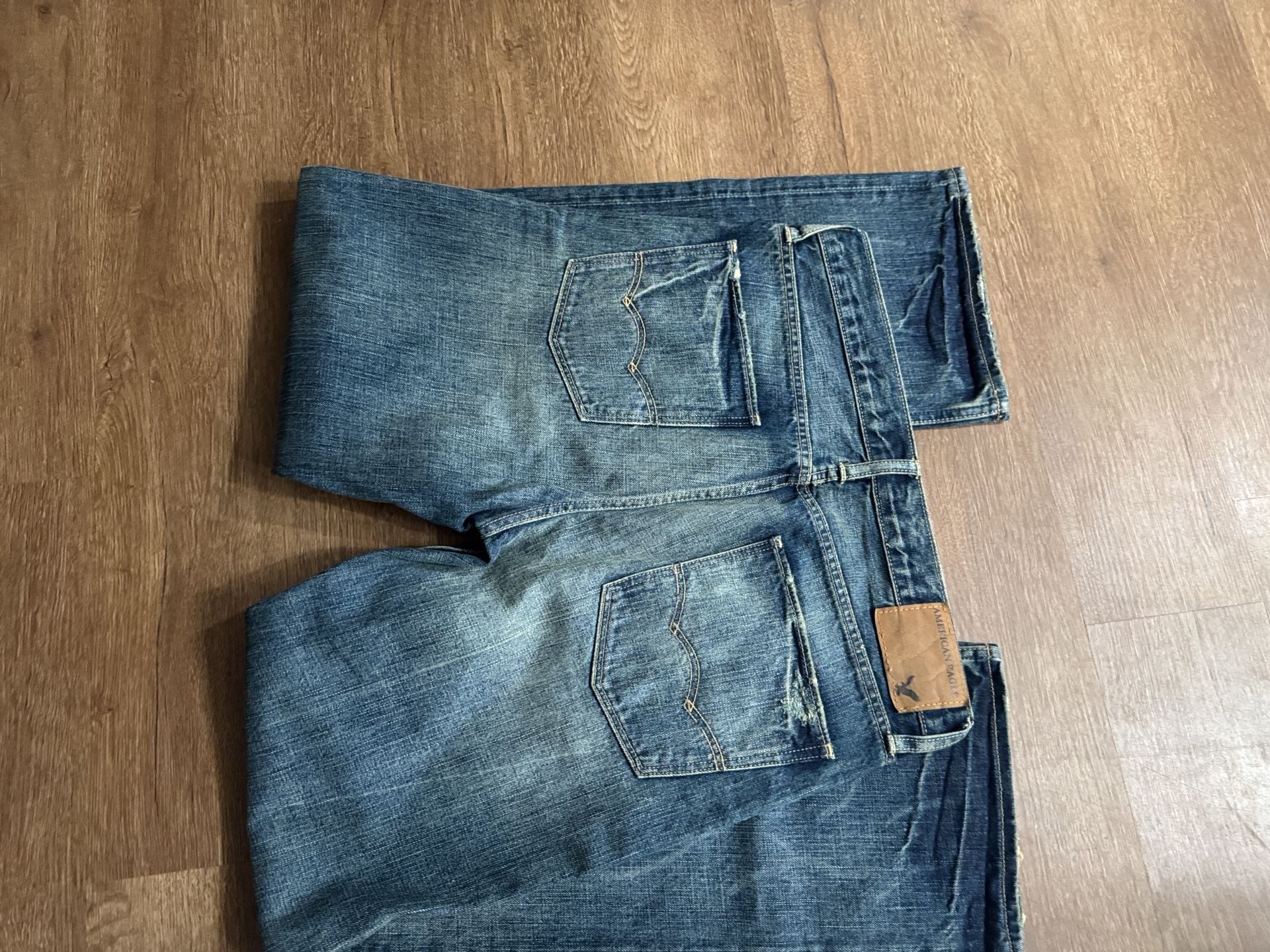 American Eagle Denim Jeans Blue Distressed Bootcut 4