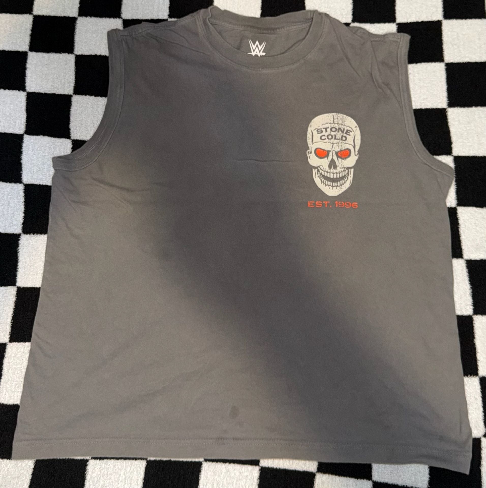 WWE Stone Cold Steve Austin Graphic Sleeveless Shirt Gray 2