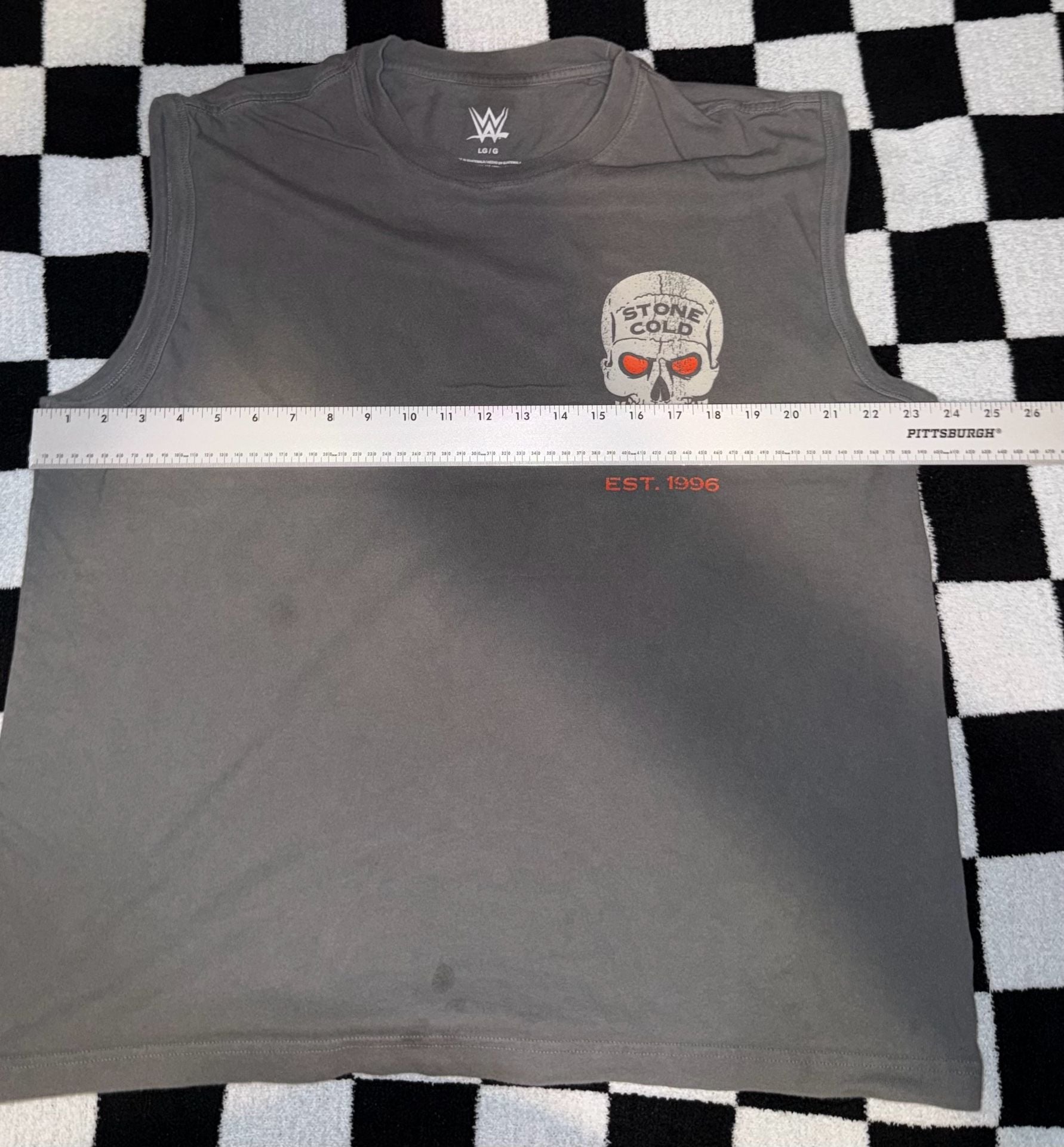 WWE Stone Cold Steve Austin Graphic Sleeveless Shirt Gray 6