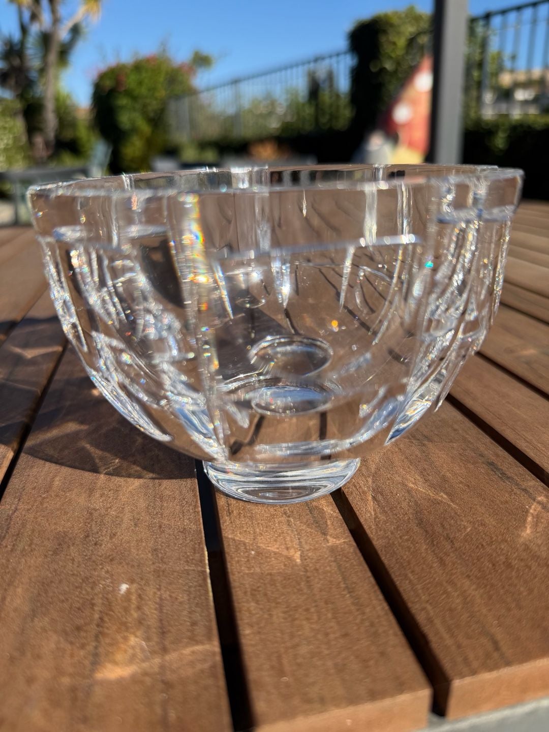 ORREFORS SWEDEN FOOTED THOUSAND WINDOWS BOWL ~ SIGNED 11