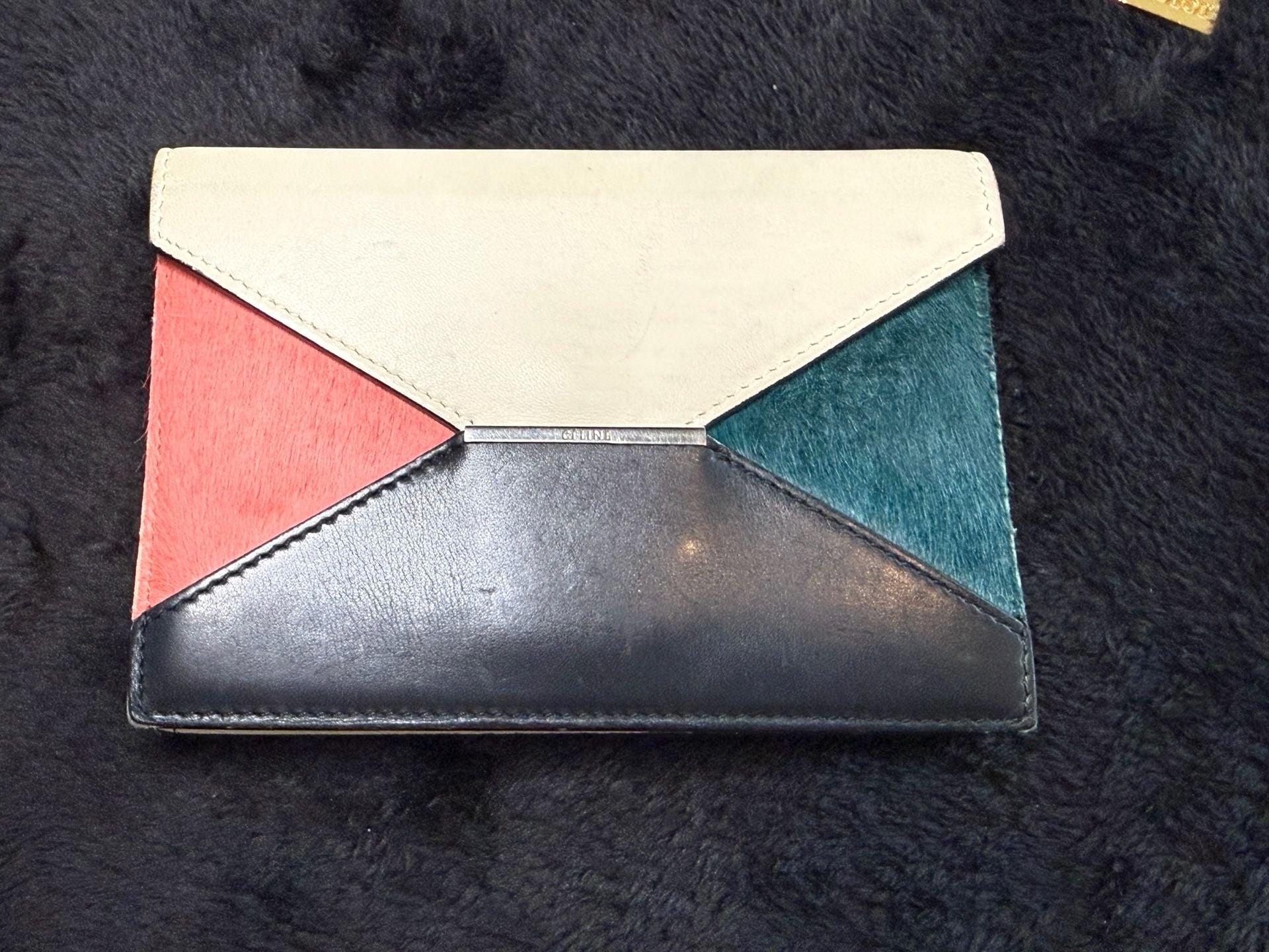 Celine Multicolor Calfskin & Haircalf Envelope Wallet 2