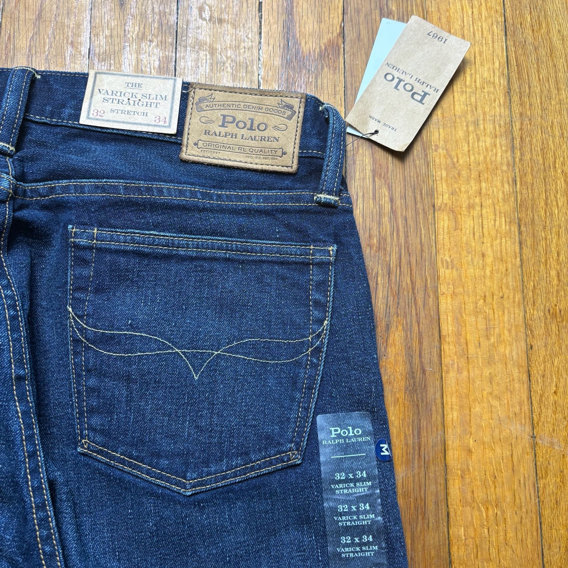 Polo Ralph Lauren The Varick Slim Straight Jeans 32x34 Blue Denim 6