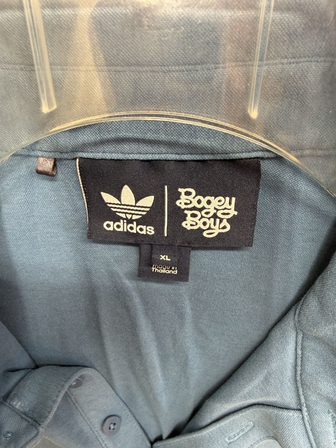 Adidas x Bogey Boys Polo Shirt XL Blue White Piping 3