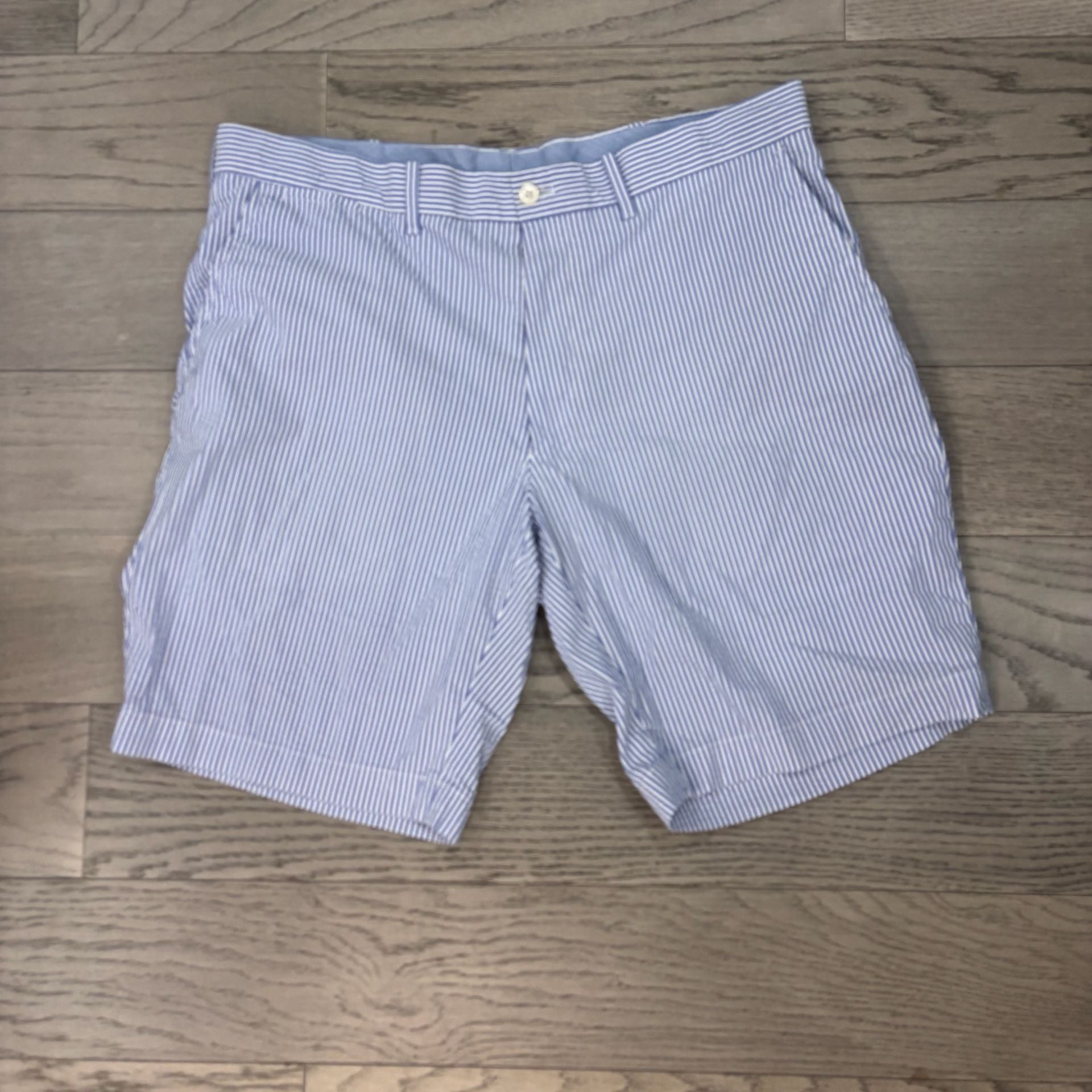 Polo Ralph Lauren Seersucker Shorts Blue White Striped Size 36 2