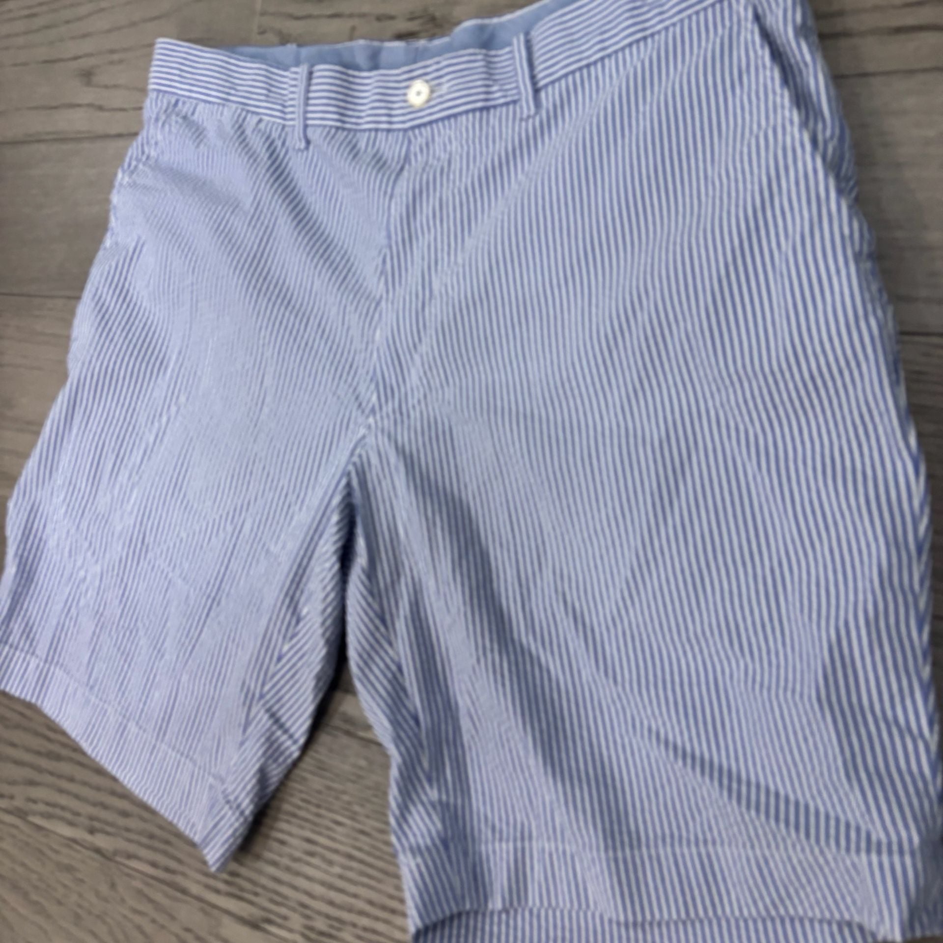 Polo Ralph Lauren Seersucker Shorts Blue White Striped Size 36 3